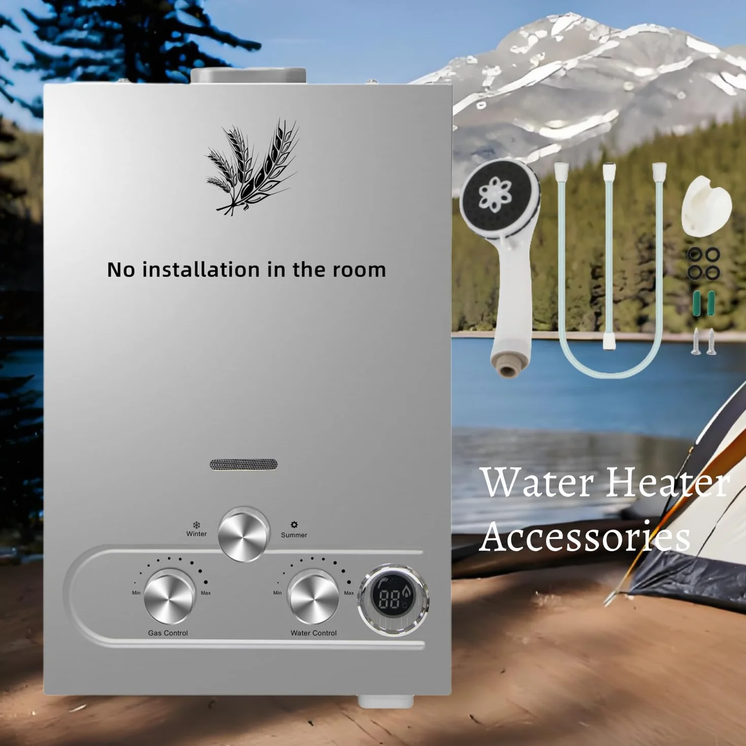 Calentador de Agua a Gas 8L 16KW Propano GLP para Casa Caravana Cabaña
