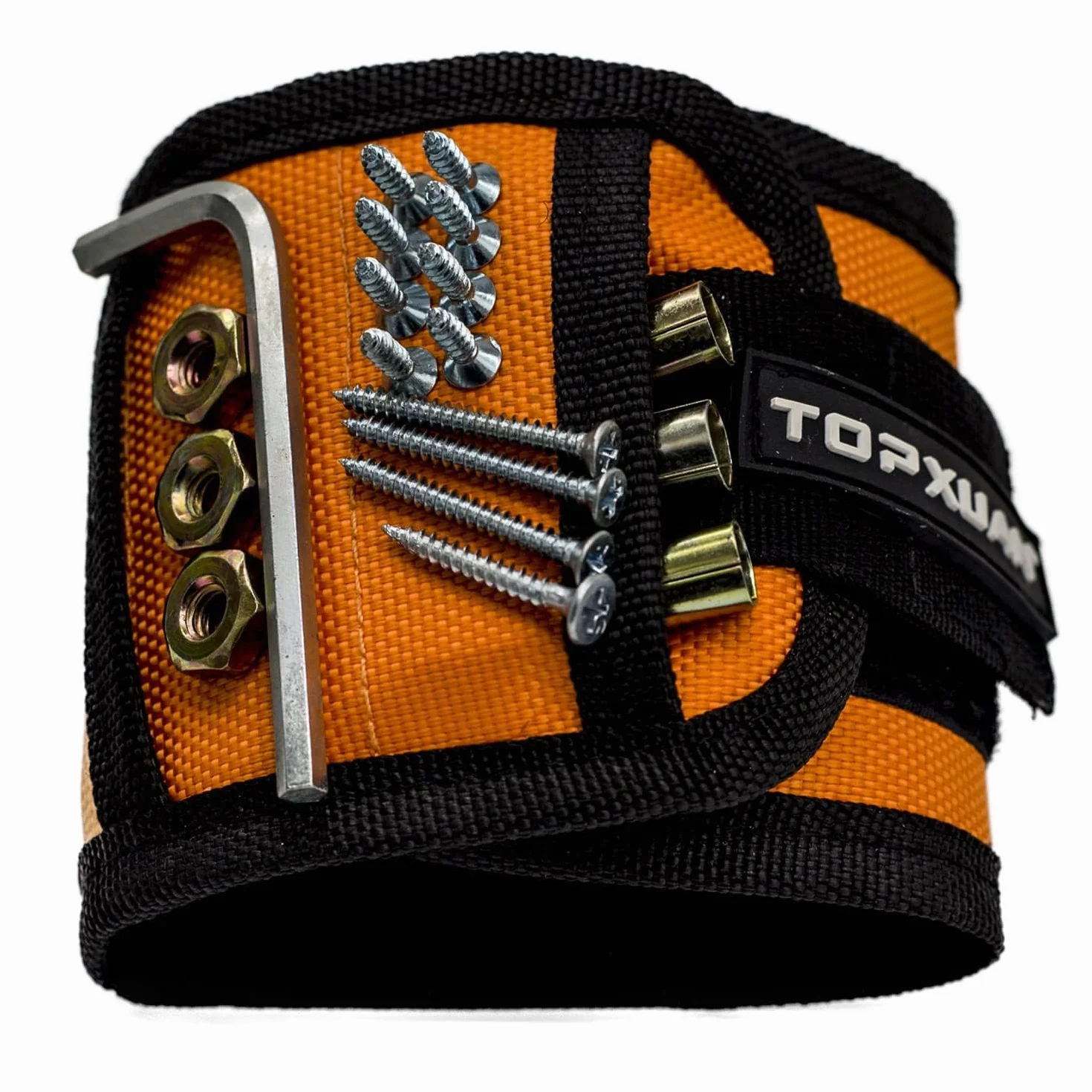 Pulsera magnética, regalos para hombres con 15 imanes para sujetar tornillos, clavos, brocas, herramientas de carpintería, imán magnético para muñeca, herramienta, cinturón, tornillos