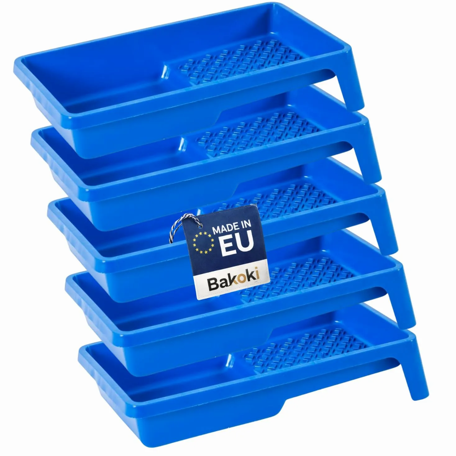 5 bandejas de Pintura de 15 x 29 cm, Bandeja de Pintura para Pintura de Pared, Bandeja de plástico Azul, Ancho 15 cm, Longitud 29 cm, Accesorios de Pintura, Suministros de Pintura