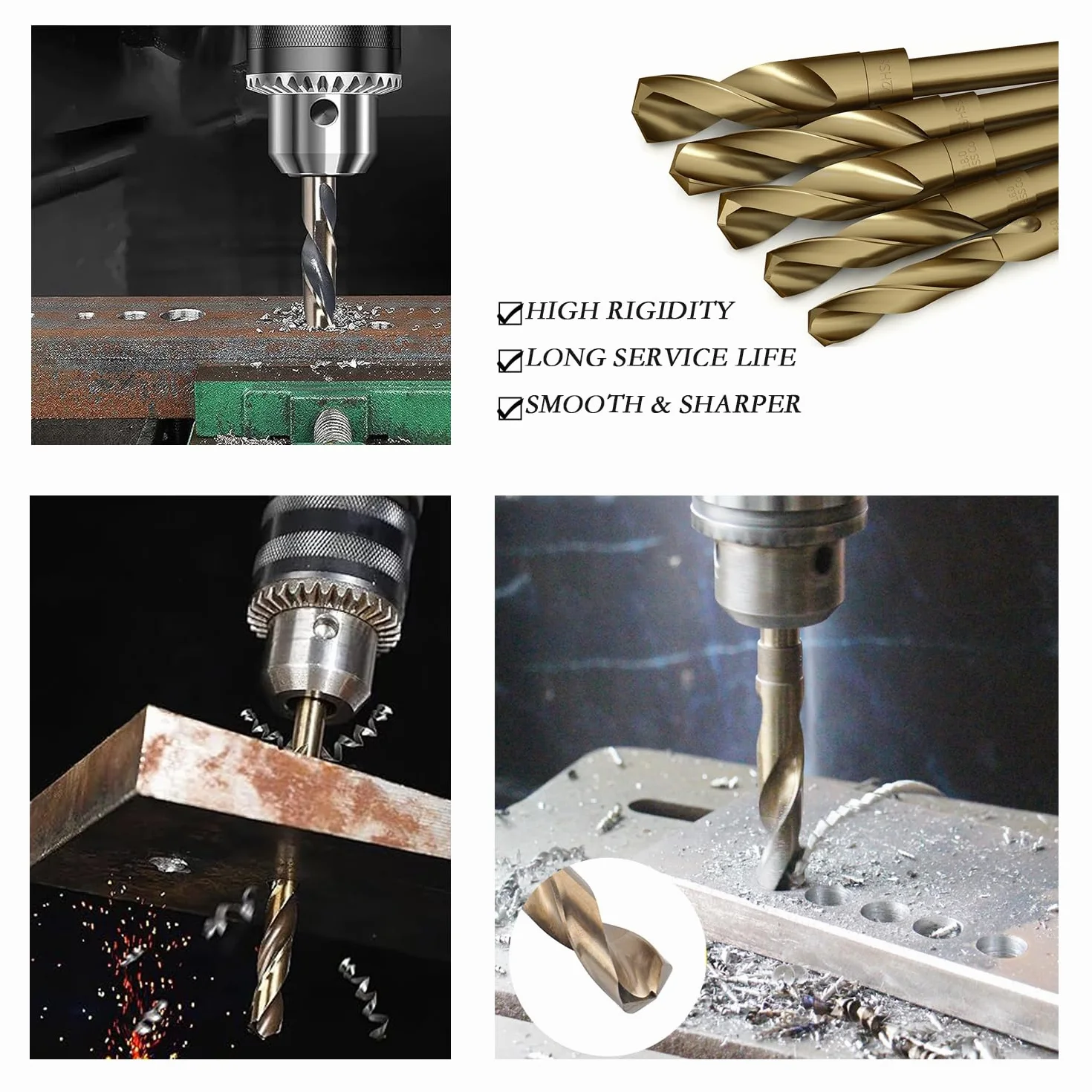 Meccion HSS-Co Broca para Metal 18mm Profesionales Brocas Helicoidal para Metal, Acero Inoxidable, Aluminio y No Ferrosos, Estándar DIN 338