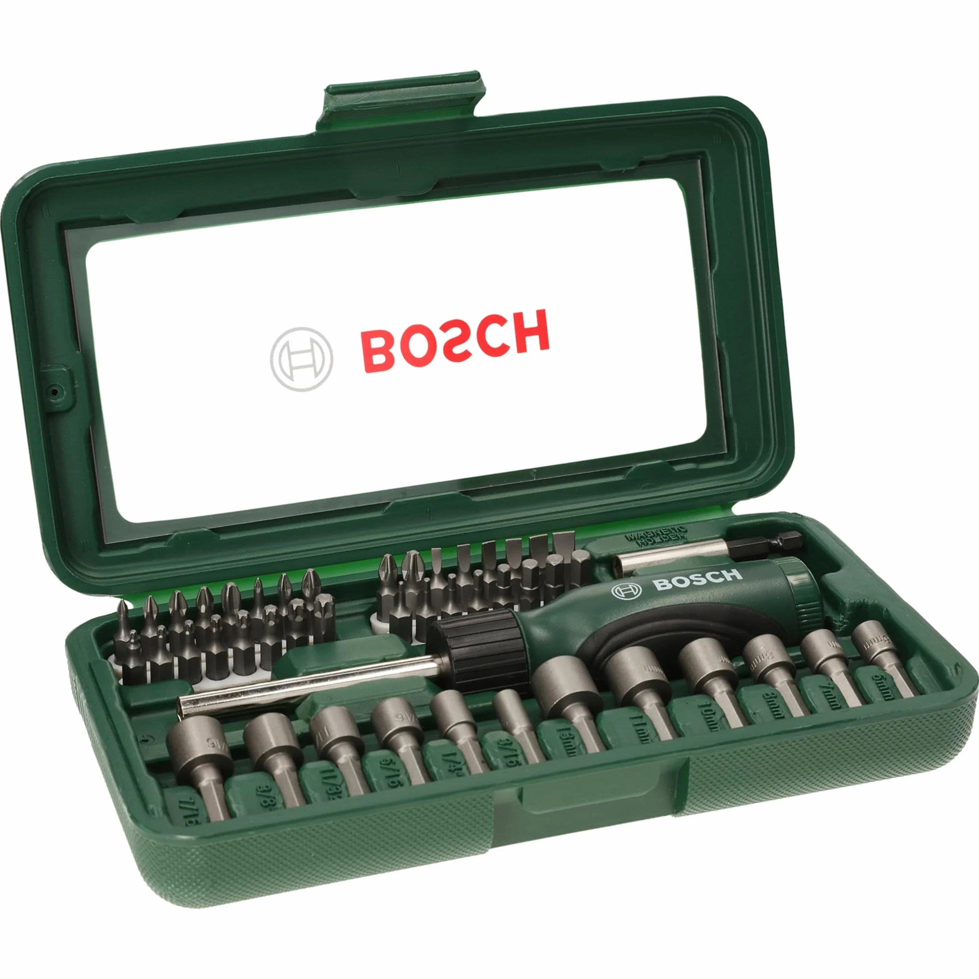 Bosch Set de 46 unidades para atornillar con atornillador manual (accesorios para taladro atornillador), Colores Surtidos