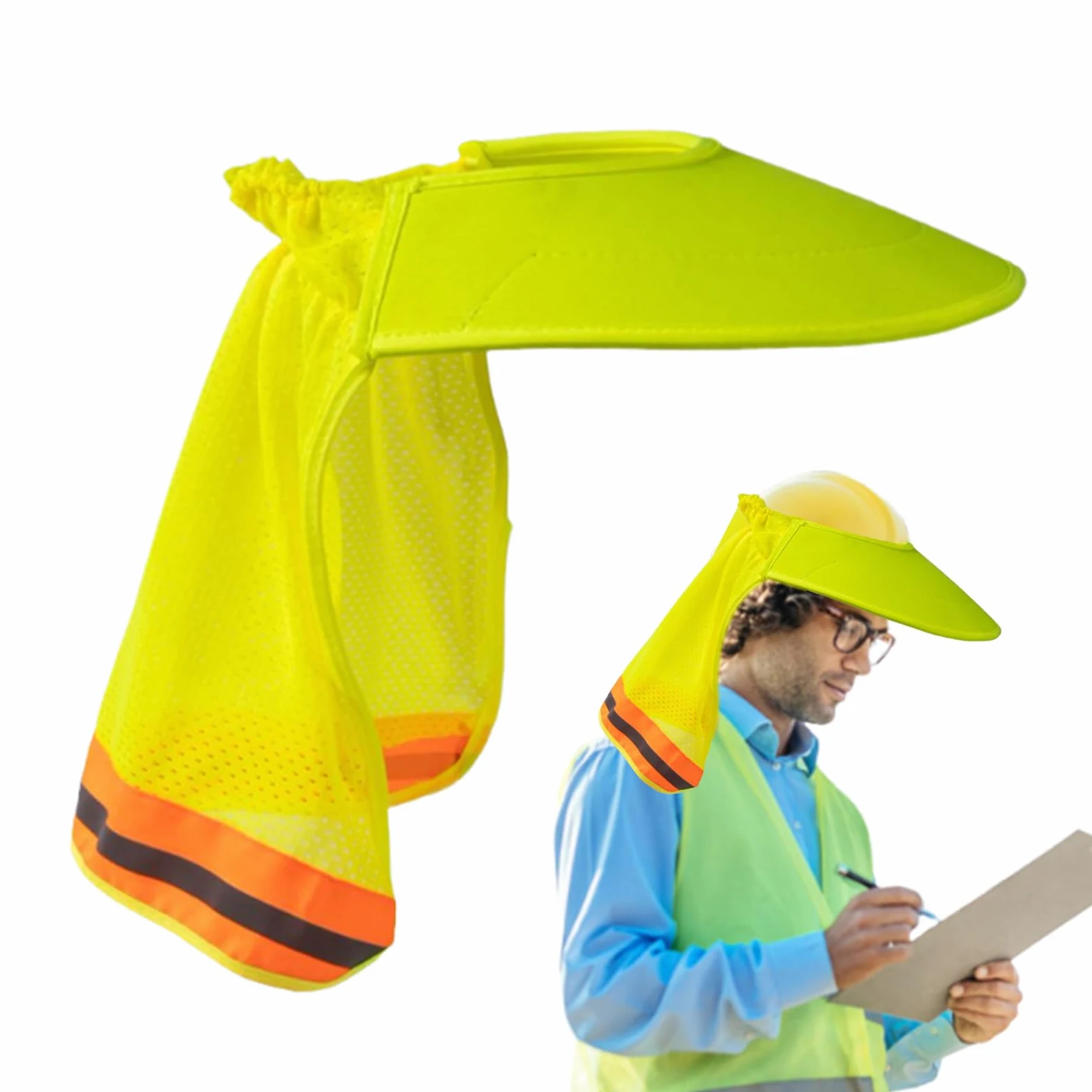 Visera Solar para Casco de Seguridad,Visera Protectora Transpirable para Casco | Protección UV Ajuste De Tensión Protección Laboral En Obras