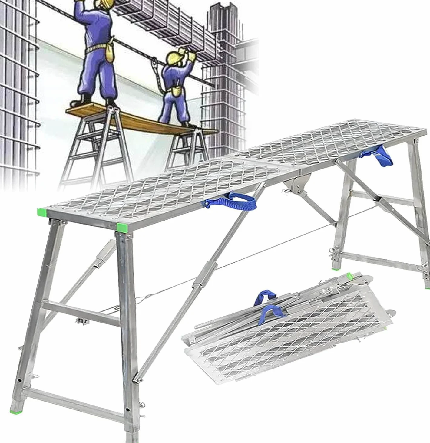 Andamio de Plataforma de Trabajo Multiusos Ajustable para Trabajos de reforma y Mantenimiento del hogar.