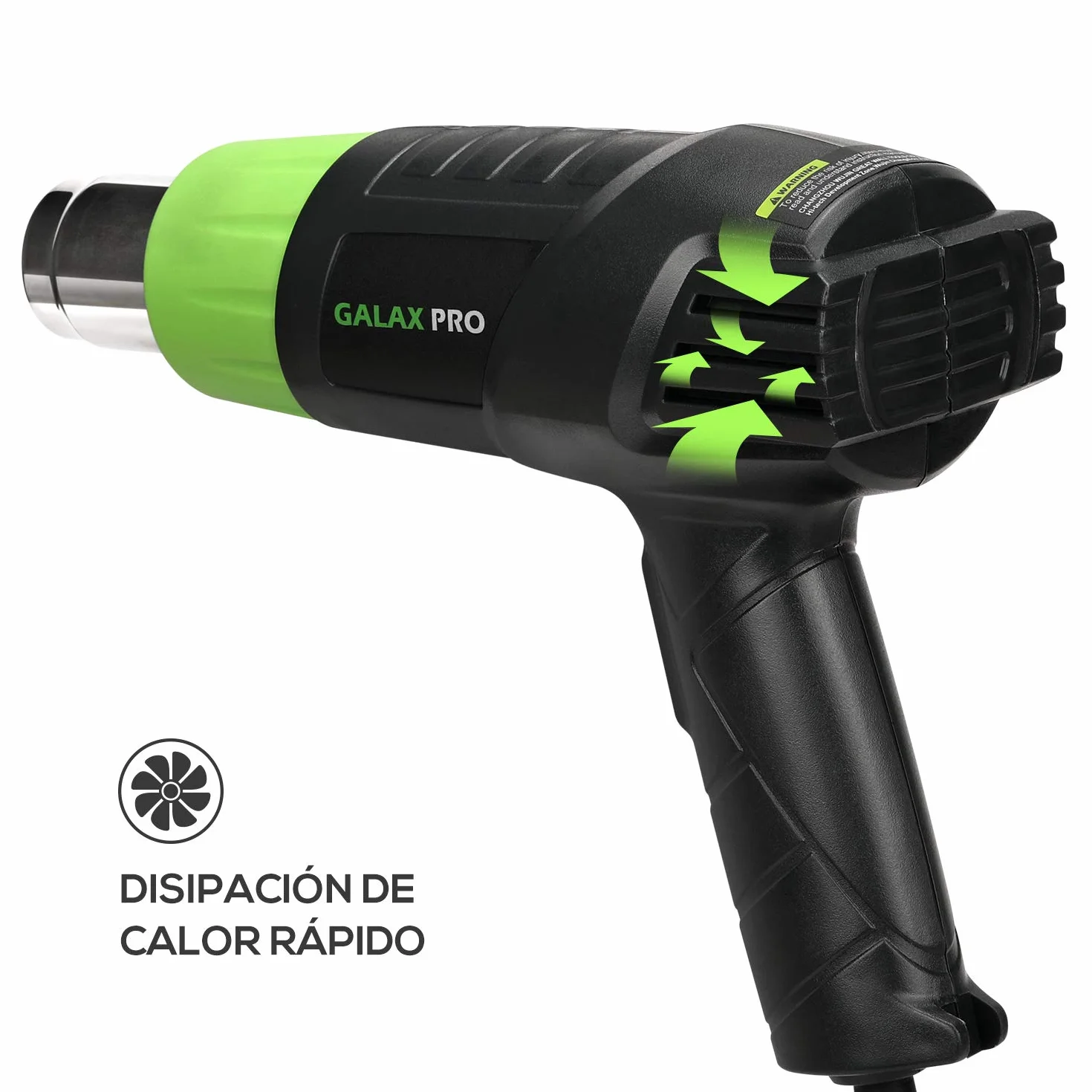 GALAX PRO Pistola de Aire Caliente, 2000W Dos Niveles de Temperaturay Tlujo de Aire Ajustables (Ⅰ: 350 ℃ 250L / min, Ⅱ: 550 ℃ 500L / min) con 4 Boquillas, Doble Protección