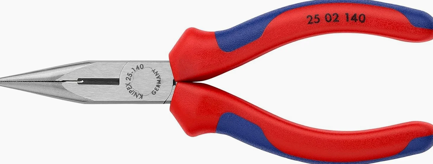 KNIPEX Alicate de montaje (alicate de radio) Negro atramentado con mangos multicomponente 140 mm, 25 02 140
