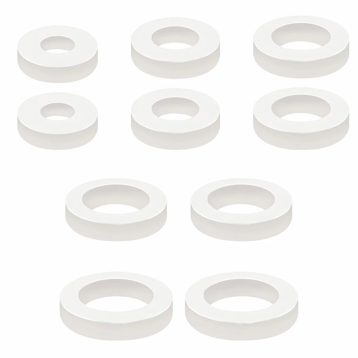 Qrity 10 Piezas 5 Tamaño Silicona Junta Plana, Junta de Manguera, Arandelas de Sellado O Ring para Grifos de Agua, Mangueras, Divisores, Válvulas