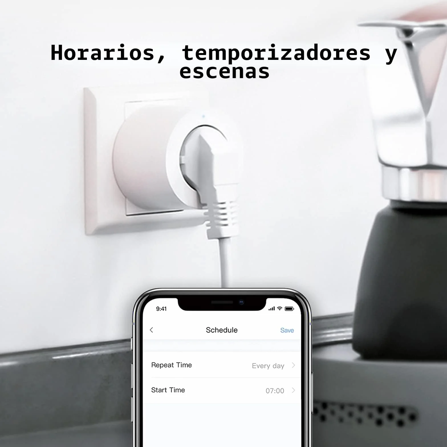 Aqara Enchufe Inteligente, Requiere HUB, Zigbee 3.0, con Programación, Temporizador y Control de Voz, Control de Energía, Compatible con HomeKit, Alexa, Google Assistant e SmartThings