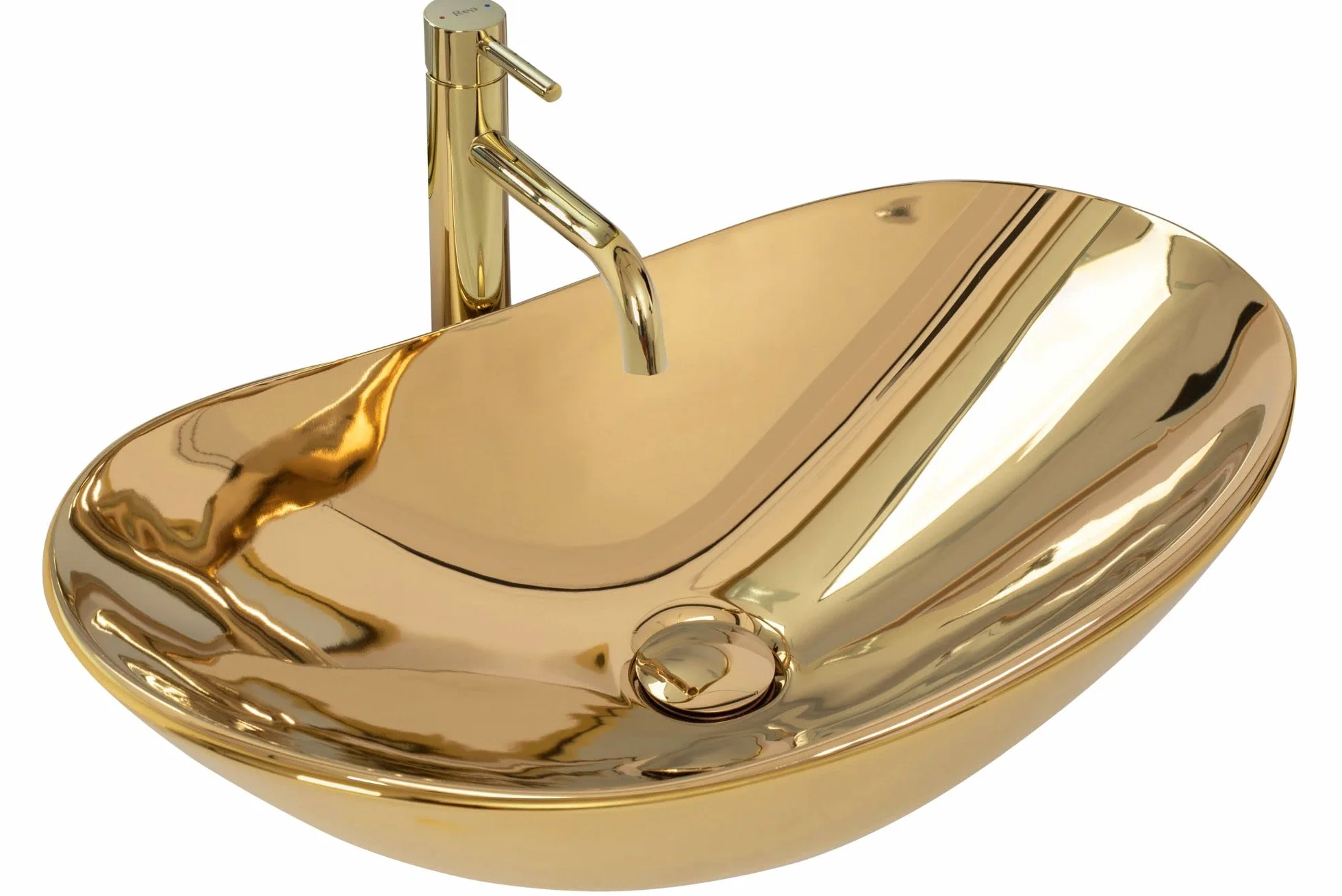 Rea LAVABO DE ENCIMERA Royal Gold Lavabo de baño 605 x 360 x 160 mm Cerámica (oro)