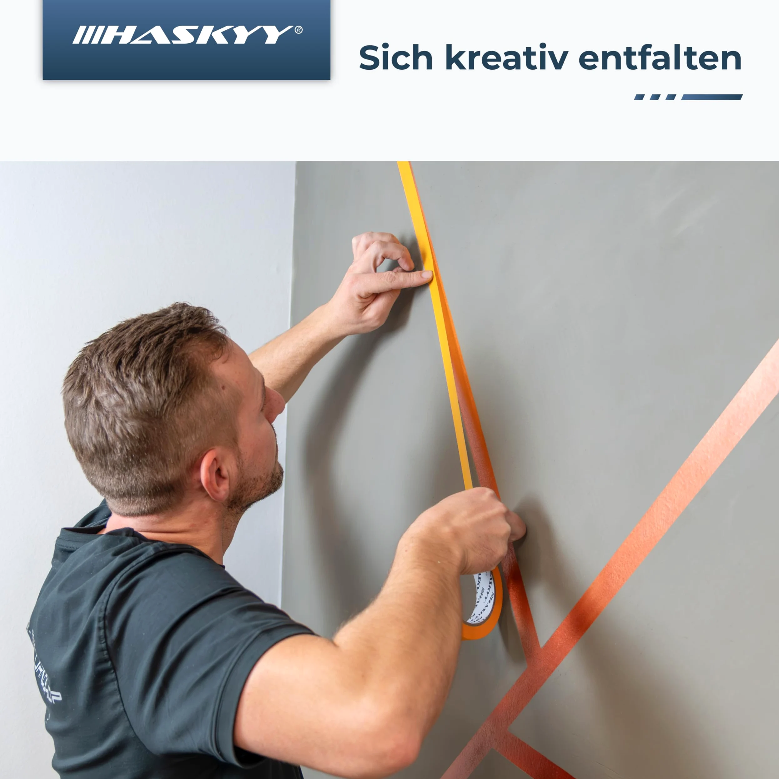 HASKYY Cinta de Pintor 30mm x 50m - 10 rollos de cinta de carrocero pintura, masking tape - Enmascarar Paredes de Precisión Cinta Adhesiva no Deja Residuos