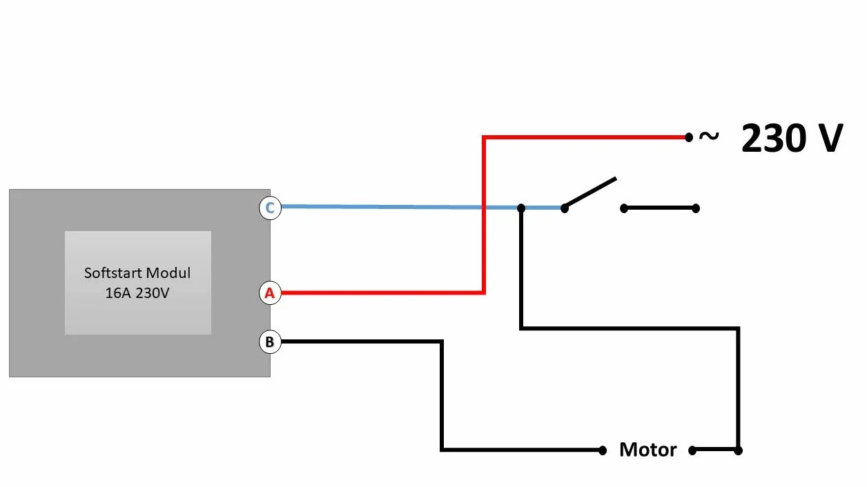Módulo de Arranque Suave 230 V 16 A Kit de Instalación