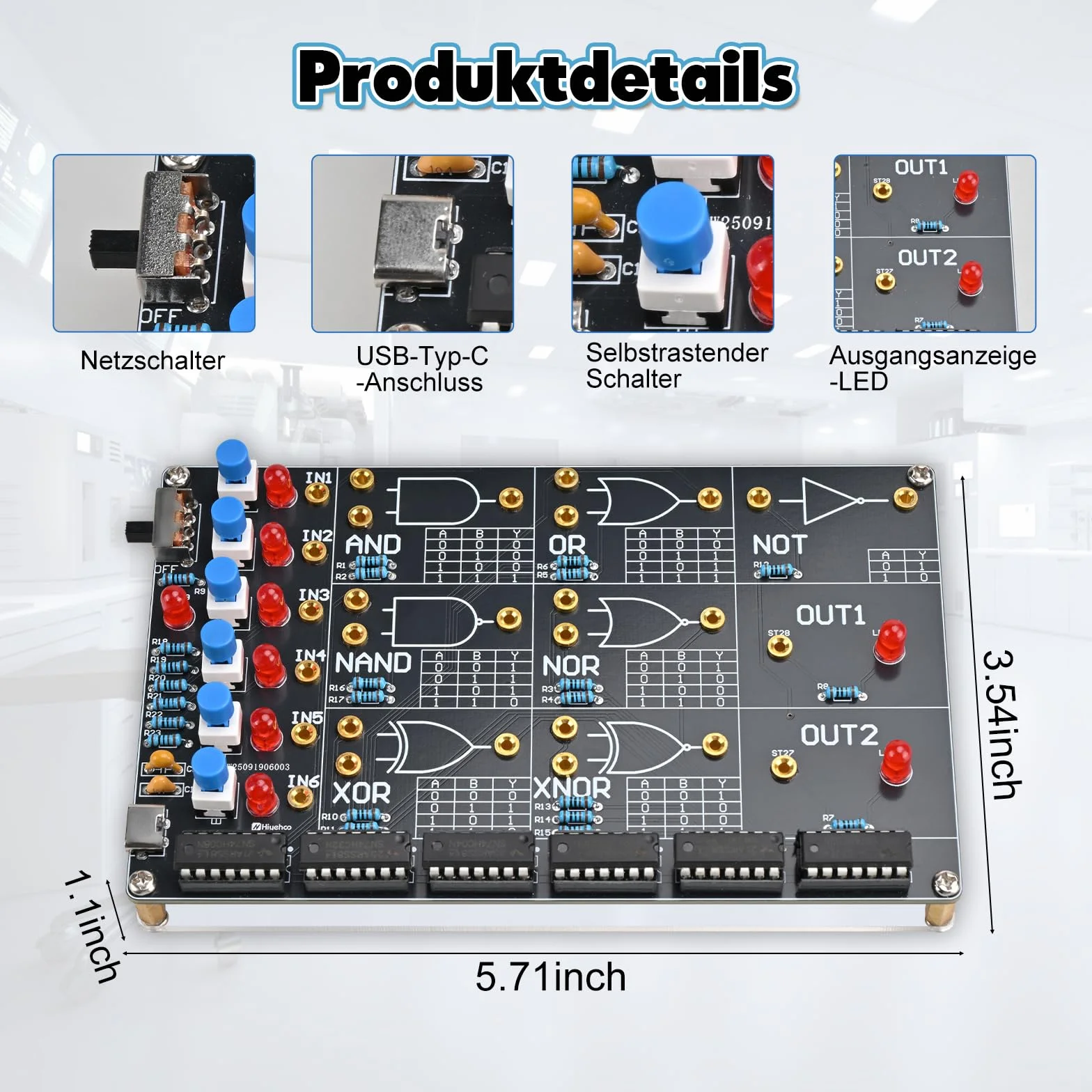 Kit de soldadura con indicador LED, juego de soldadura electrónica BANRIA para aprender a soldar con AND OR NO NAND NOR XNOR, circuitos lógicos digitales para estudiantes, escuelas, STEM