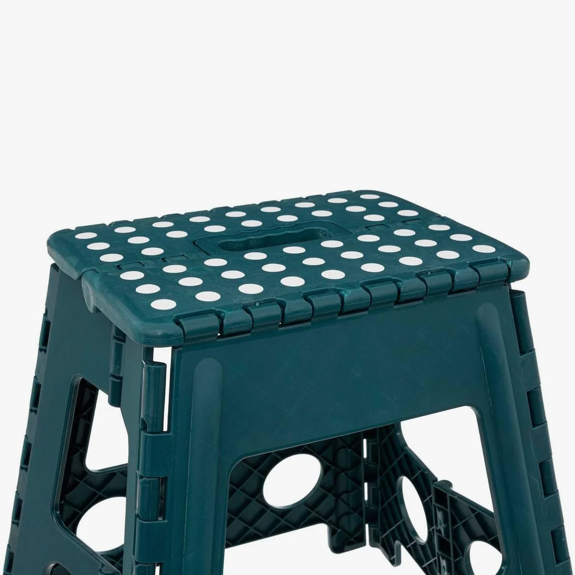 5five - Taburete Plegable de plástico, Negro, 1 peldaño, 39 cm, Cierre de Seguridad, fácil Almacenamiento, Revestimiento Antideslizante, Carga máxima 110 kg