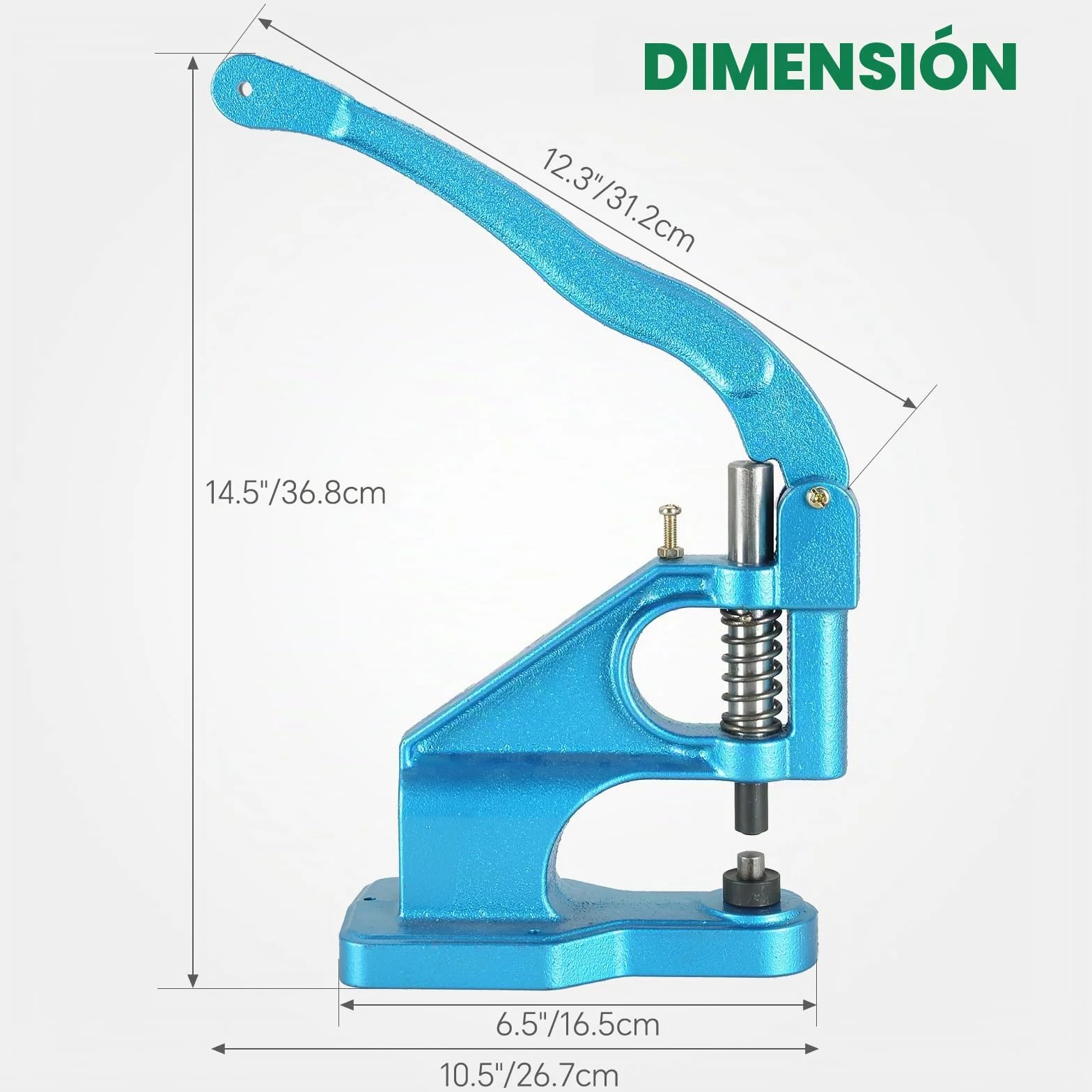 ATPEAM Remachadora de Ojales Manual, Máquina de Perforación para Cuero, Tela y Carteles, Incluye 3 Troqueles y 1500 Ojales de Diferentes Tamaños (6mm, 10mm, 12mm)