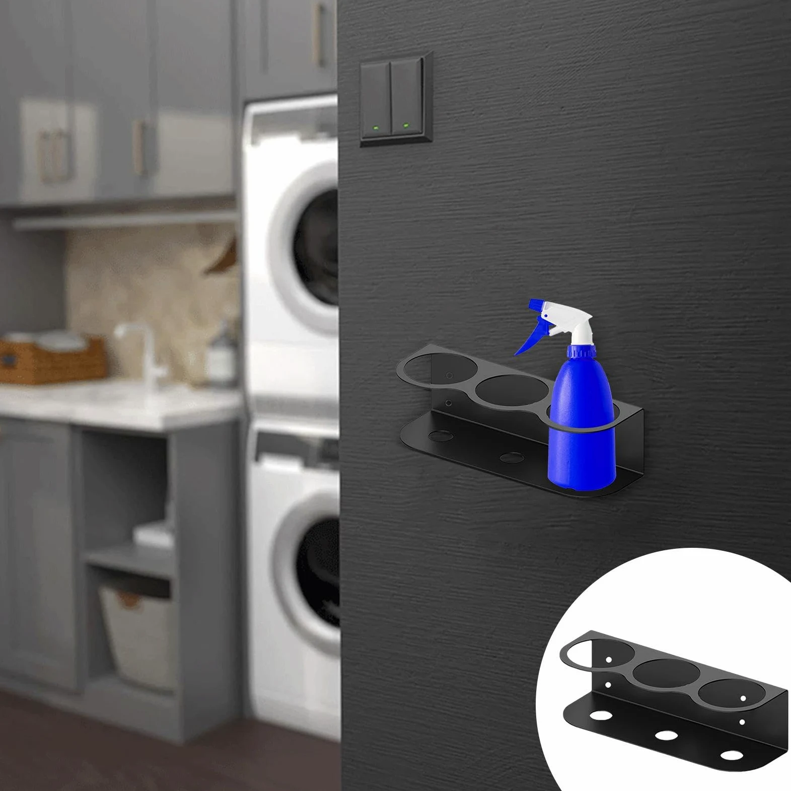 Soporte de pared para botellas de aerosol, soporte de acero para latas de aerosol para el hogar, soporte de pared para latas de aerosol de acero | Estante de botella de spray de pintura para