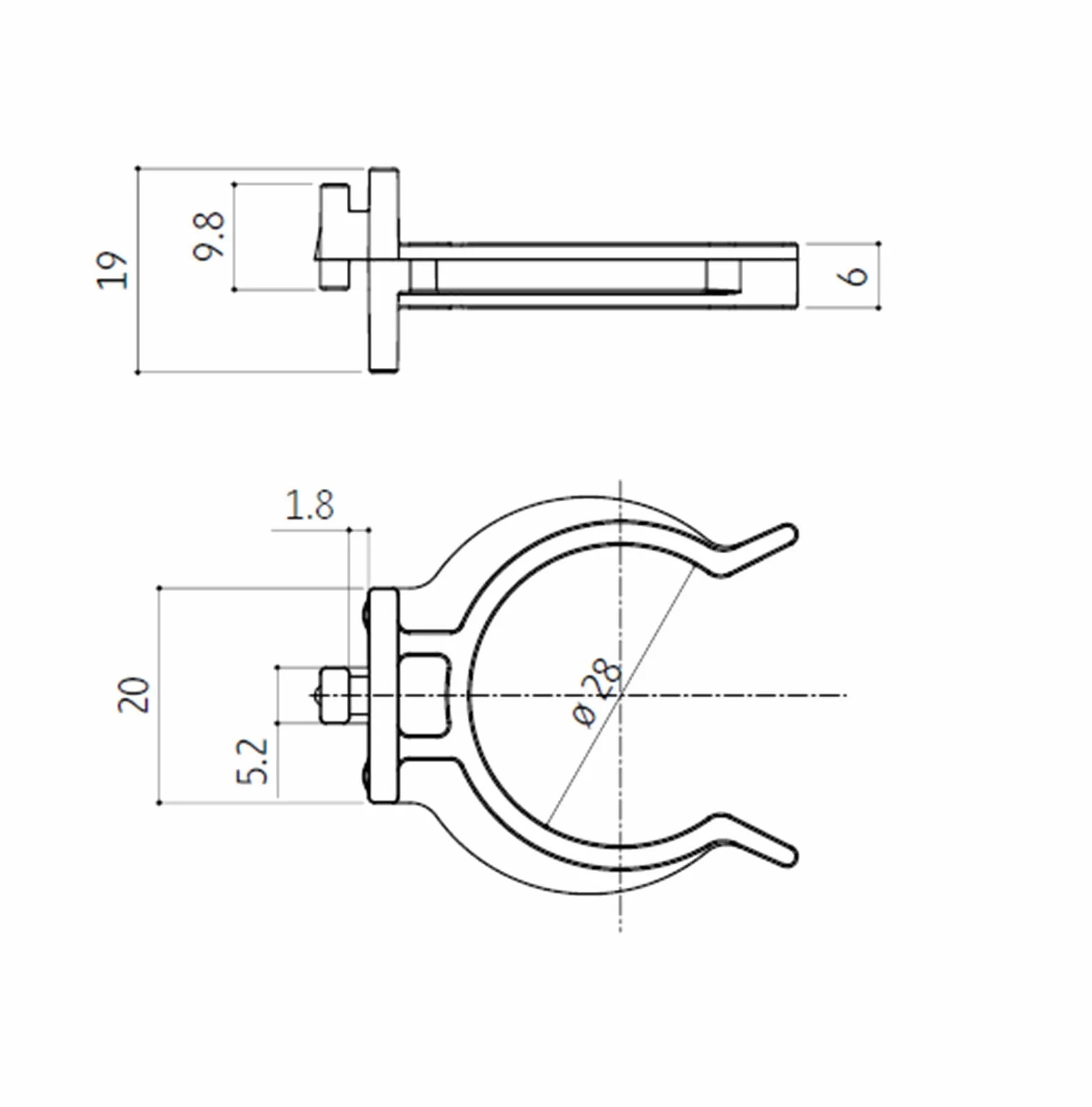 Mprofi MT 5 Piezas Clips Zócalo Cocina Soportes Fijación 28 mm Plástico Resistente