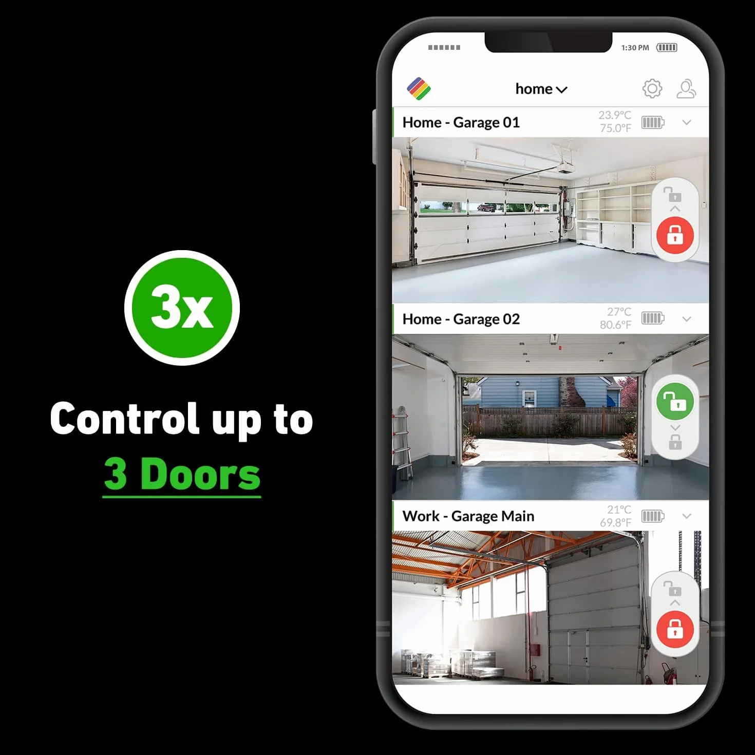 ismartgate PRO Garage Abridor de Puertas de Garaje Compatible con Apple Homekit, Amazon Alexa, Google Home, Samsung SmartThings. Incluido sensor de inclinación inalámbrico.