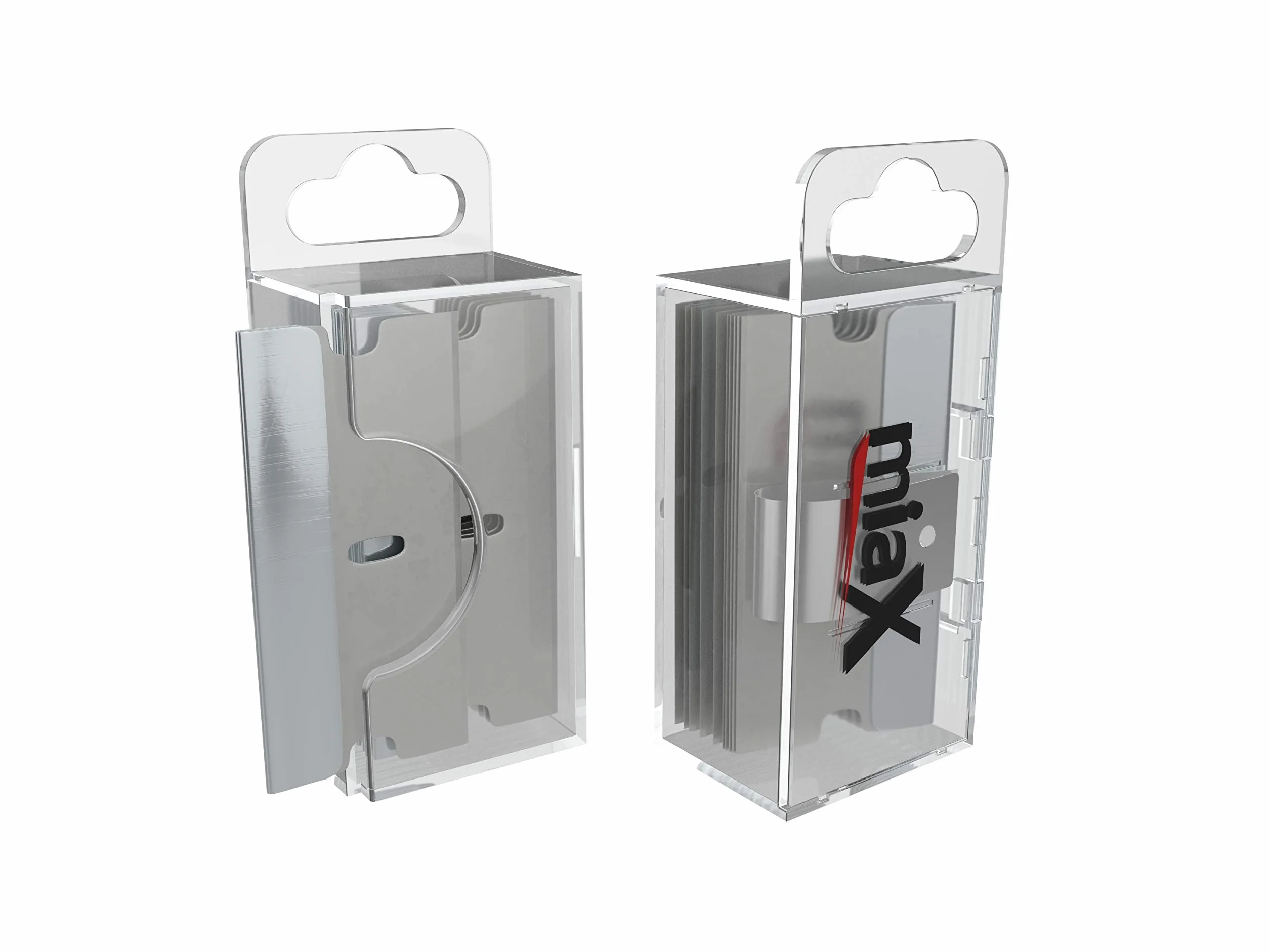 miaX 10 Cuchillas de Repuesto de Acero para Rasqueta Vitrocerámica | 10 cuchillas de acero, caja dispensadora, para rasqueta de vidrio, vitrocerámica, recambios