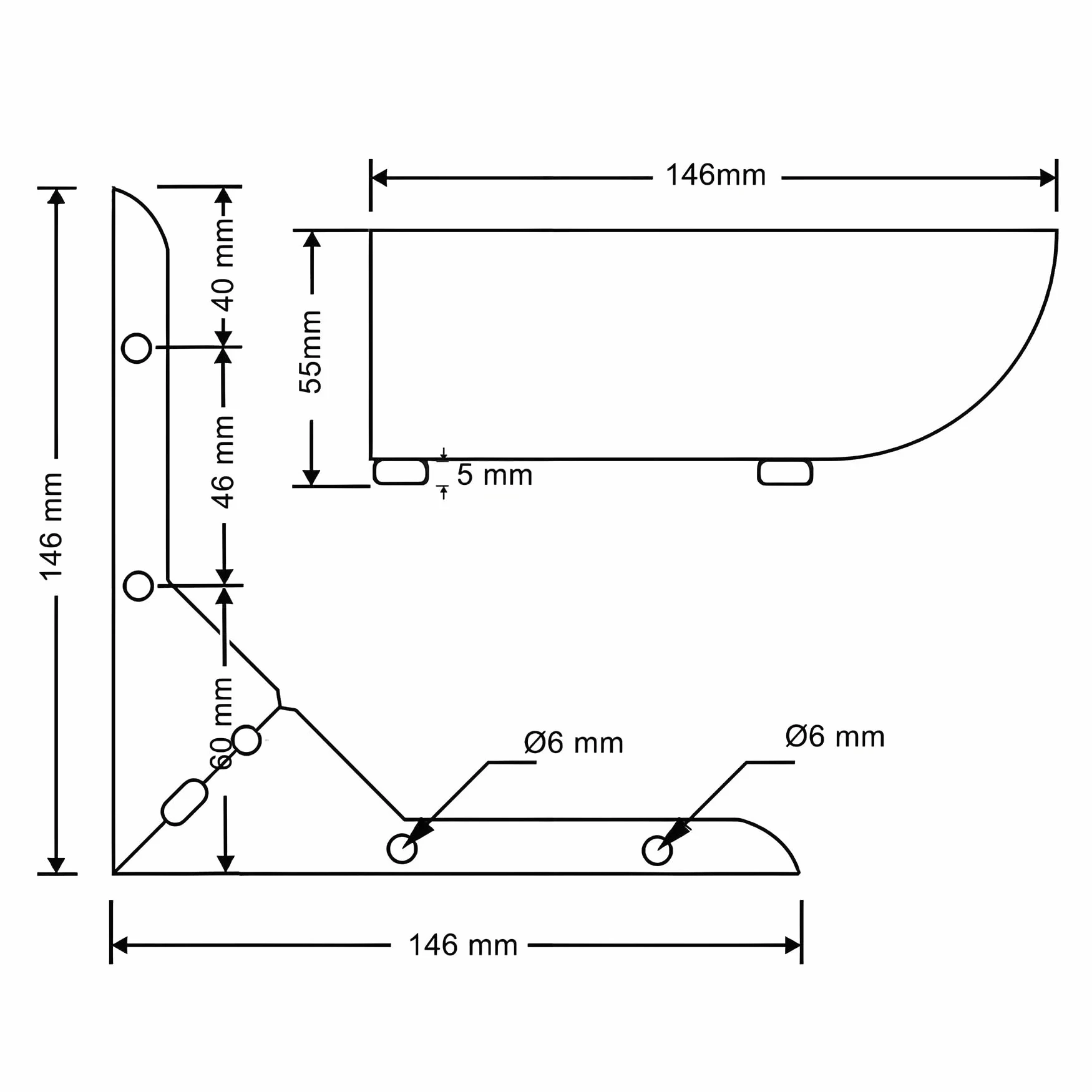 LIKERAINY Patas para Muebles 50mm Alto Pies de Mesa para Mueble de Cocina Encimera Sofá Cama Mesitas Armarios Pie de Escritorio Fuerte Negro Juego de 4