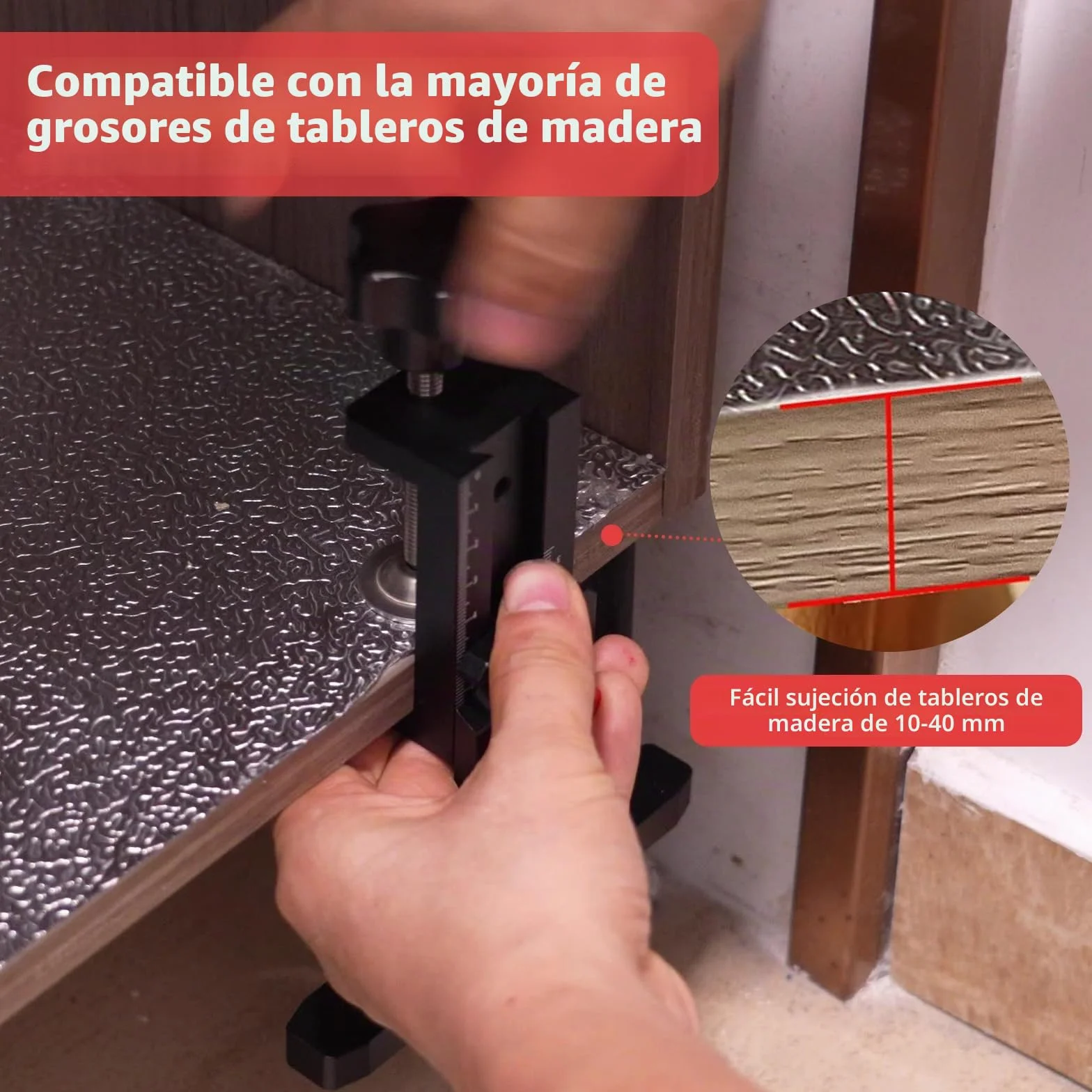 Plantilla bisagras cazoleta 35mm, herramientas para nivelar y guía de taladro, posicionador ajustable para instalación de puerta oculta de armario, para Gabinetes de Puerta Herramientas de Carpinteria