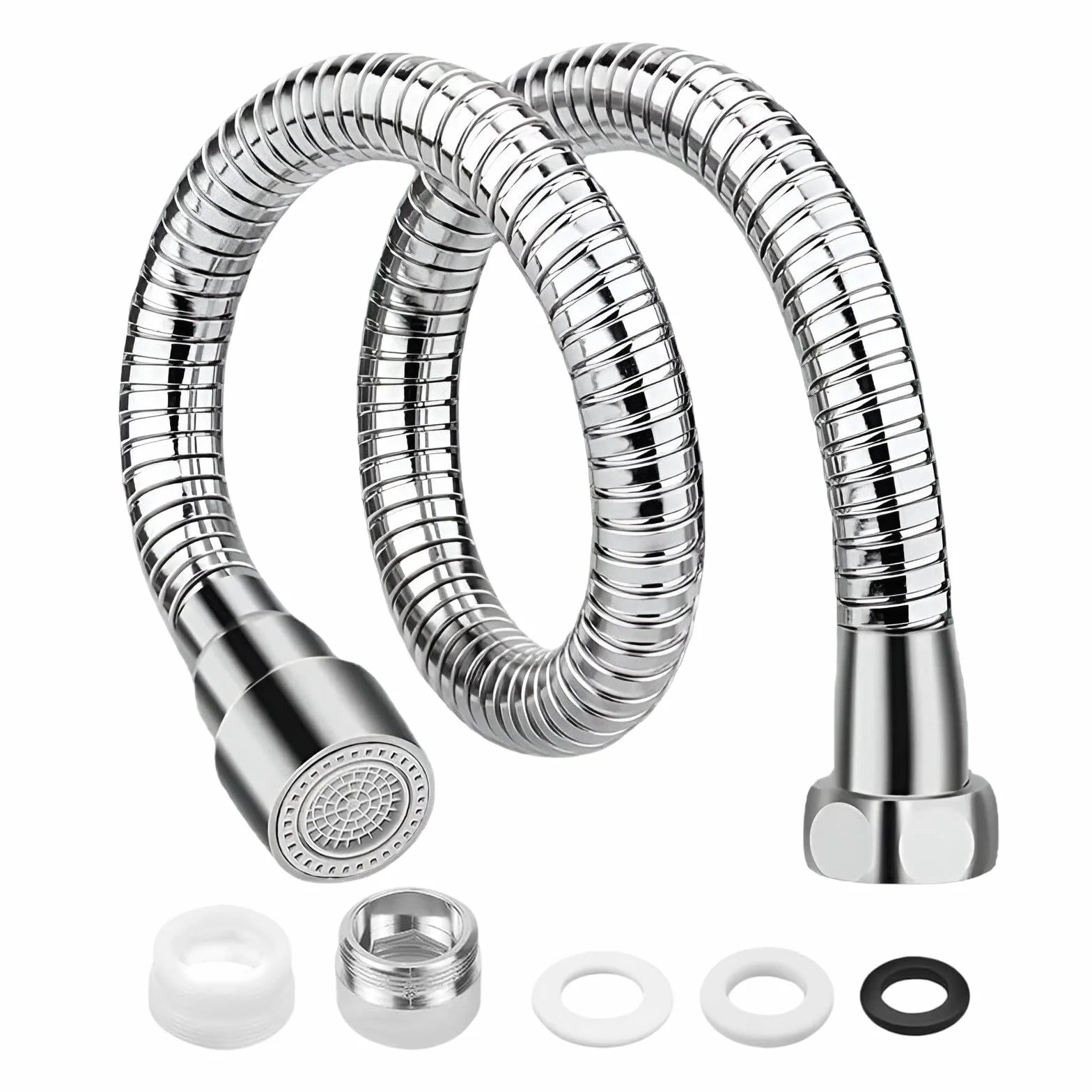 Vaskula Alargador Grifo Cocina Fregadero 30cm Acero Inoxidable Rotación de 360° Extensión Para Grifo de Cocina Ajuste de 2 Velocidades Aplicable A Las Escuelas de Apartamentos de Bar