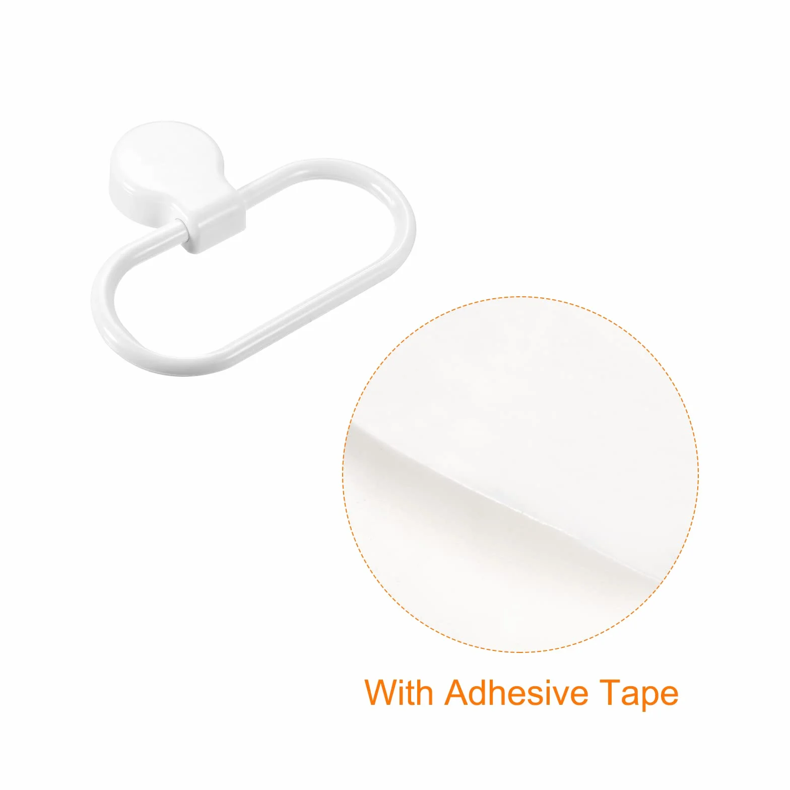 sourcing map Pared Montado Ovalado Toallero Anillo ABS Colgante Soporte Autoadhesivo para Baño Cocina Accesorios, Blanco