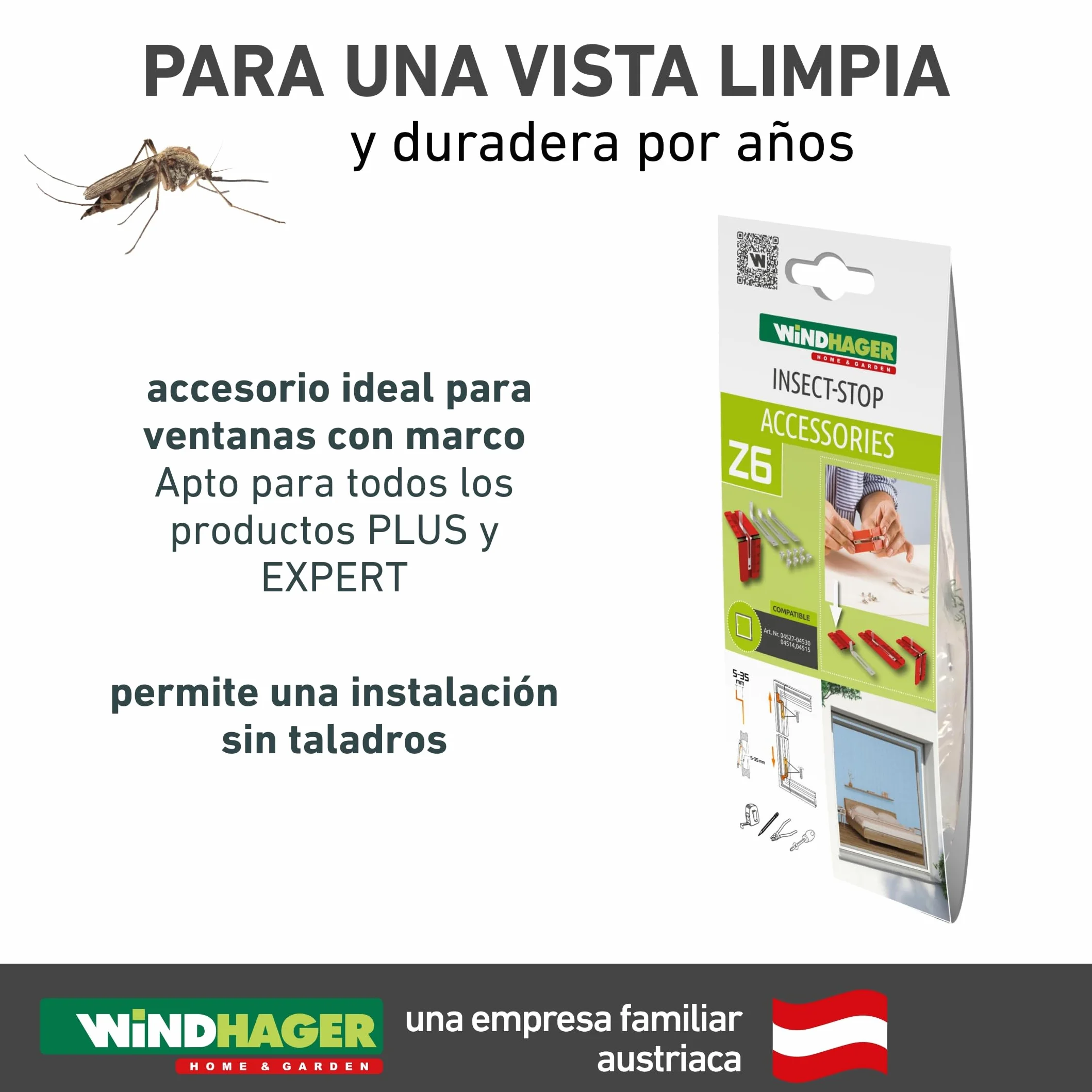 Windhager 03651 - Muelles de suspensión para protección contra Insectos, ángulo de suspensión, Soporte de Montaje para protección contra Insectos, Marco de sujeción, ángulo de 5 a 35 mm, Ajustable