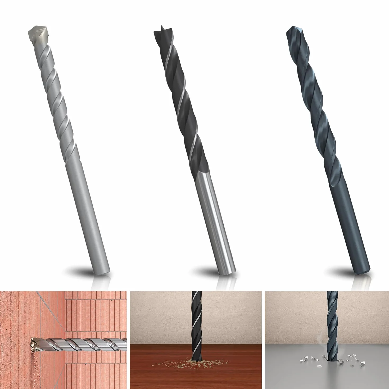 fischer - Kit de Brocas Profesionales para Taladro, 18 Piezas Versátiles para Pared, Madera, Metal, Juego Surtido con Diámetros de 3 a 10 mm, Durables, para Bricolaje y Profesionales