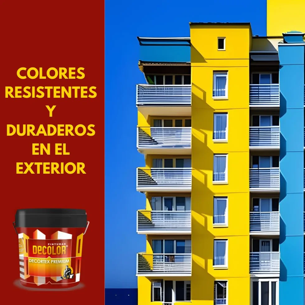 PINTURAS DECOLOR DECORTEX LISO PREMIUM - Pintura revestimiento impermeabilizante para fachadas. (4 litros). DAKAR.
