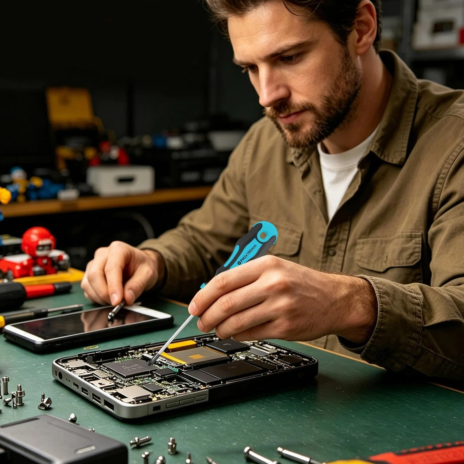 Juego de Destornilladores Magnéticos Con Puntas Phillips Y Planas Para | Kit de 43 Piezas con Trinquete Magnético Para Hogar Taller Muebles Portátil Pc Teléfono Tv Coche Y Motocicleta