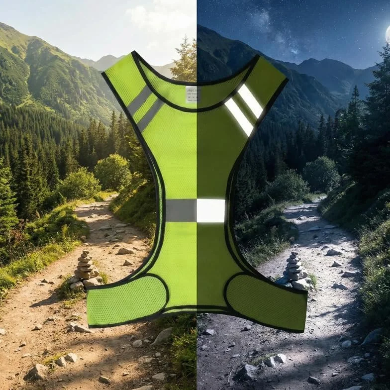 Chaleco Reflectante de Seguridad Ajustable Unisex Talla XS-M con Alta Visibilidad, Ligero y Transpirable, Ideal para Correr, Ciclismo, Moto, Running, Senderismo Nocturno, reflectante running