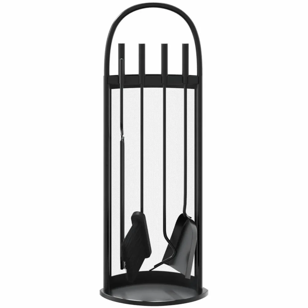 Juego de Herramientas para Chimenea de 5 Piezas, 23 x 15 x 66 cm, Acero, Casa y jardín Accesorios para hornos de leña y chimeneas Herramientas para chimeneas, Negro, 3.42kg