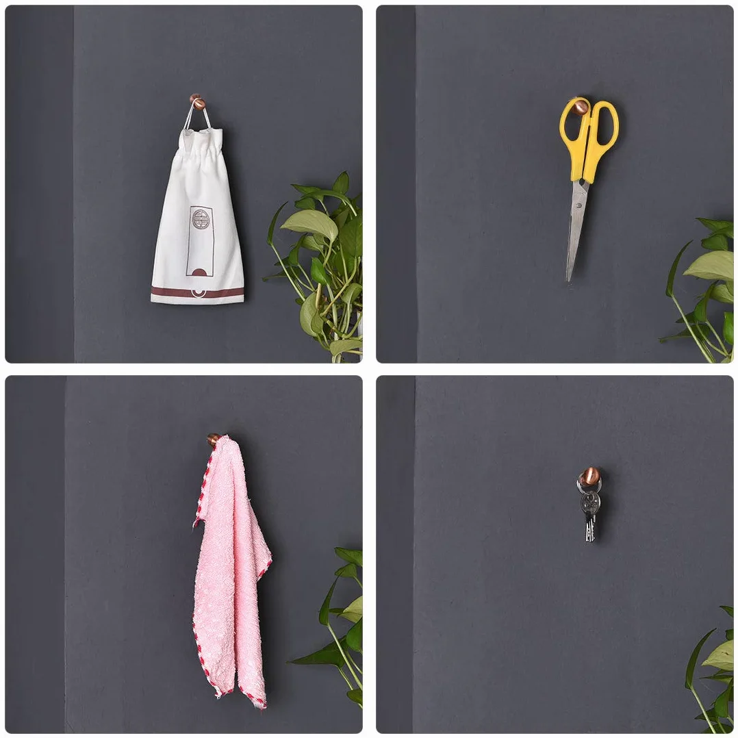 sourcing map Gancho de pared para toalla de baño, ganchos para colgar en la pared, 14 x 45 mm (DXL) de cobre cepillado, 3 unidades