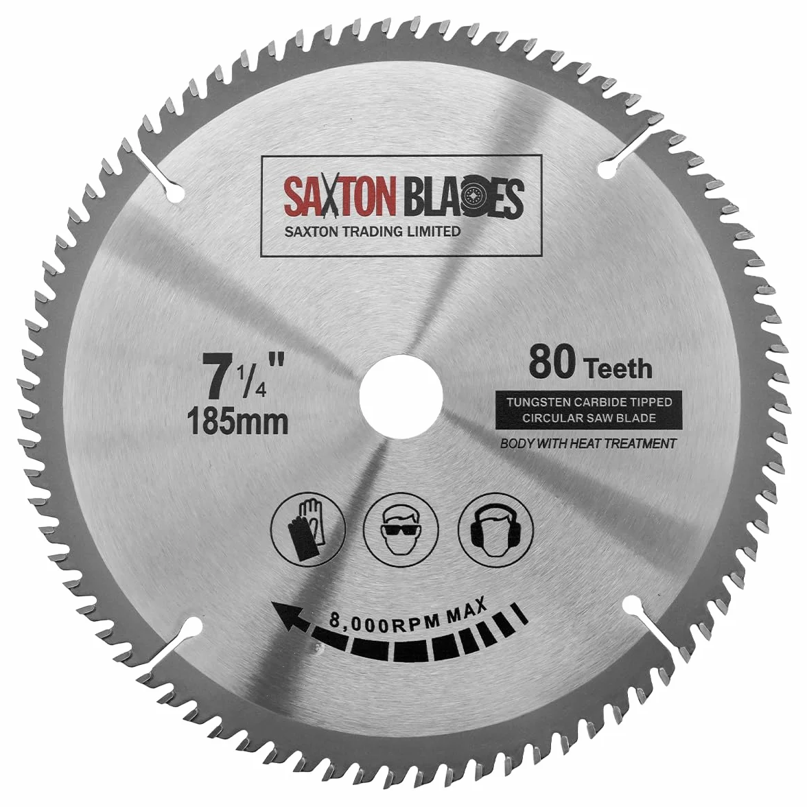 TCT18580T20B hoja de sierra circular TCT, 185 mm x 80 t x 20 mm de diámetro (anillo de 16 mm), compatible con Evolution Bosch Makita, etc