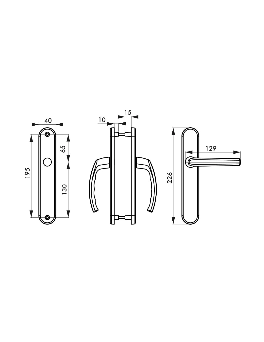 THIRARD - Conjunto de Manillas para Puerta Interior Sultane - Cuadrado 7 mm - Distancia 195 mm - Acabado Blanco - Uso Práctico - Diseño Elegante - Instalación Fácil