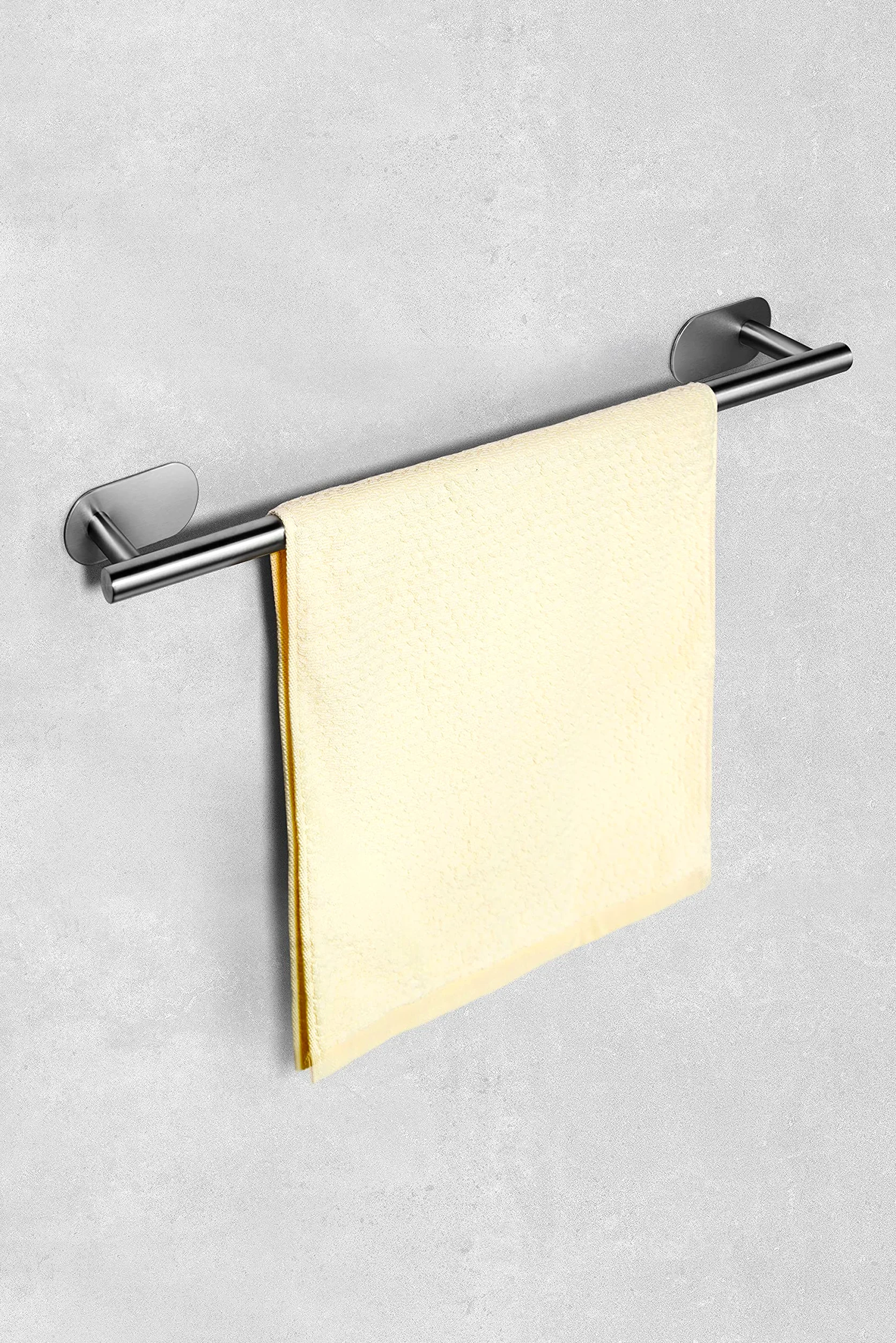 Toallero Sin Taladrar - Soporte para Gancho de Baño Toalla Anillo Pared para Pegar (Acero Inoxidable (Cepillado))