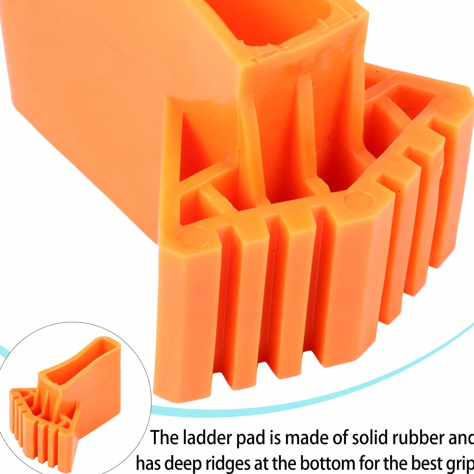 STOBAZA Cubiertas de Goma para Pies de Escalera 50X20 MM, Juego de 4 Piezas Resistentes, Antideslizantes para Escaleras de Aluminio en Hogares