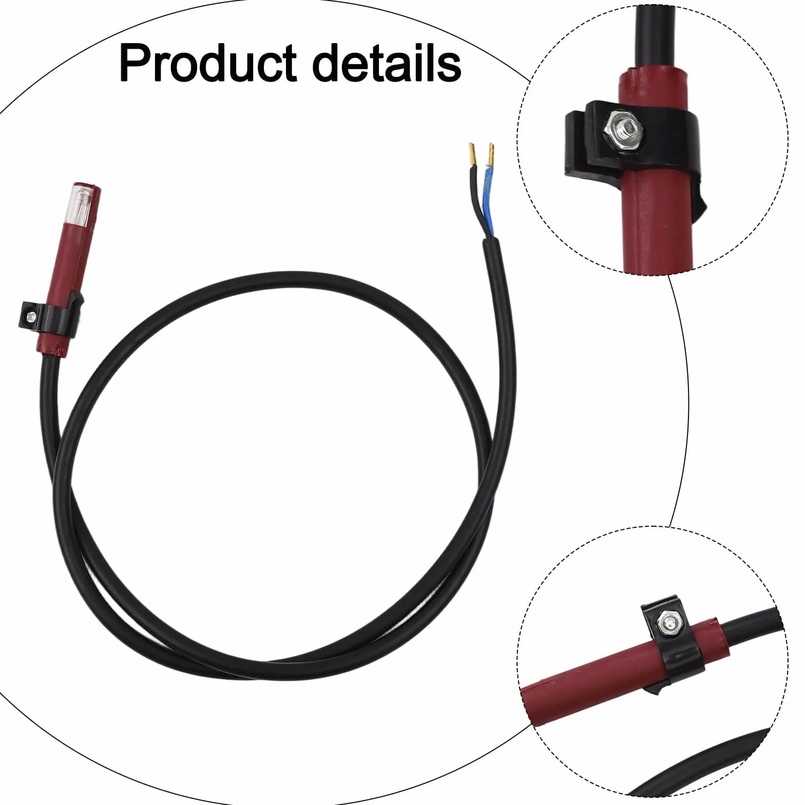 Detector de Llama QRB1, Sensor de Fotocélula para Quemador diésel, 5 cm, Roja/Negra