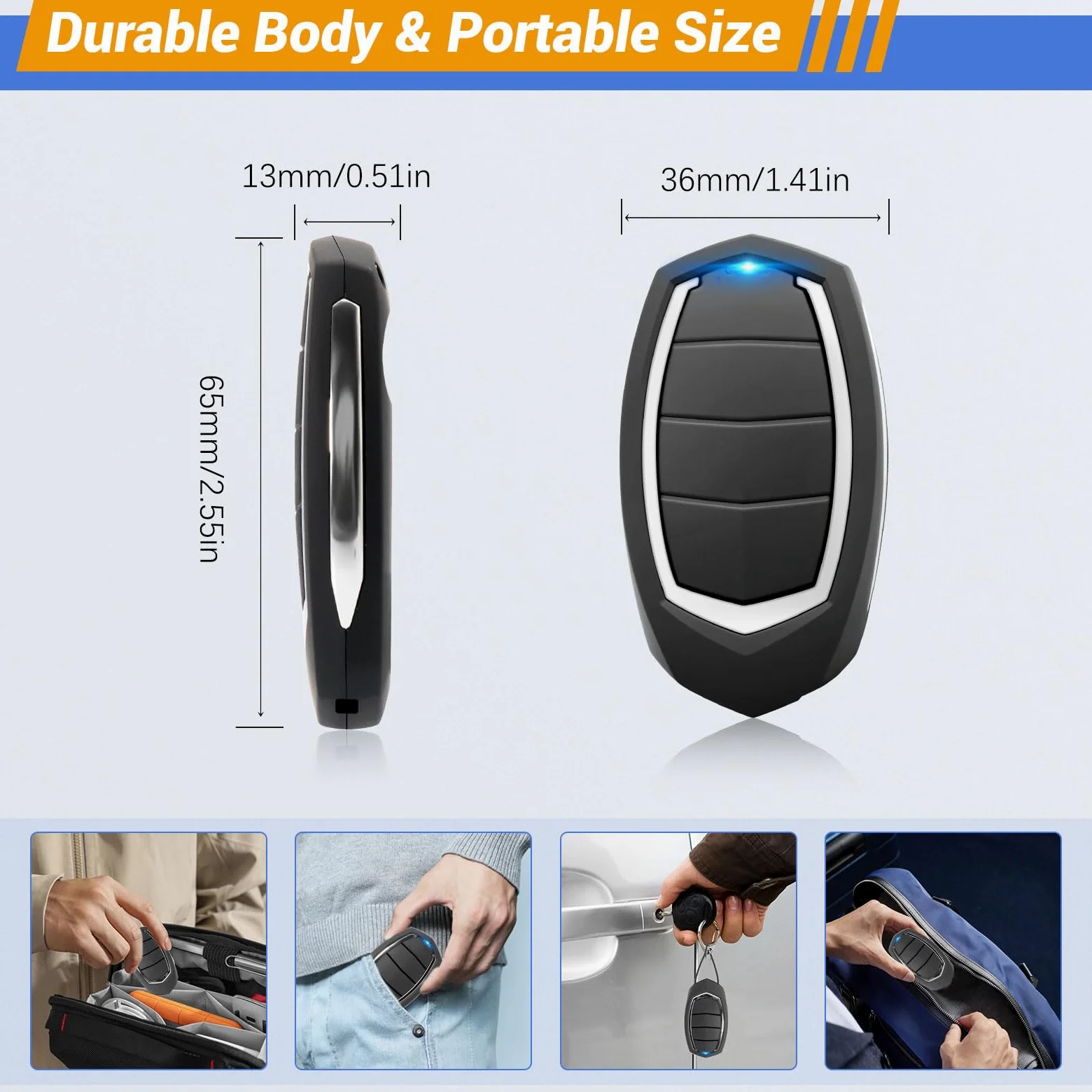 3 Piezas Mando Puerta Garaje Universal 433.92 MHz, 2 Mandos Puertas Automáticas con 4 Canales, Compatible con Motorline MX4SP, MXS4SP, MX5SP, RCM, DSM, Clonador de Código