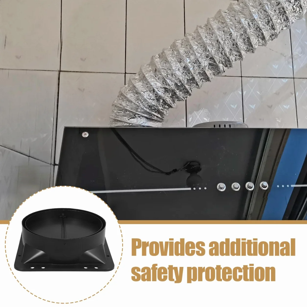 Hemobllo Válvula Antirretorno Para Campana Extractora De Cocina Con Adaptador Y Tira De Espuma Repuesto De Ventilación Para Extractor Previene Reflujo Y Olores Fácil Instalación 8.18X7.48X2.36In