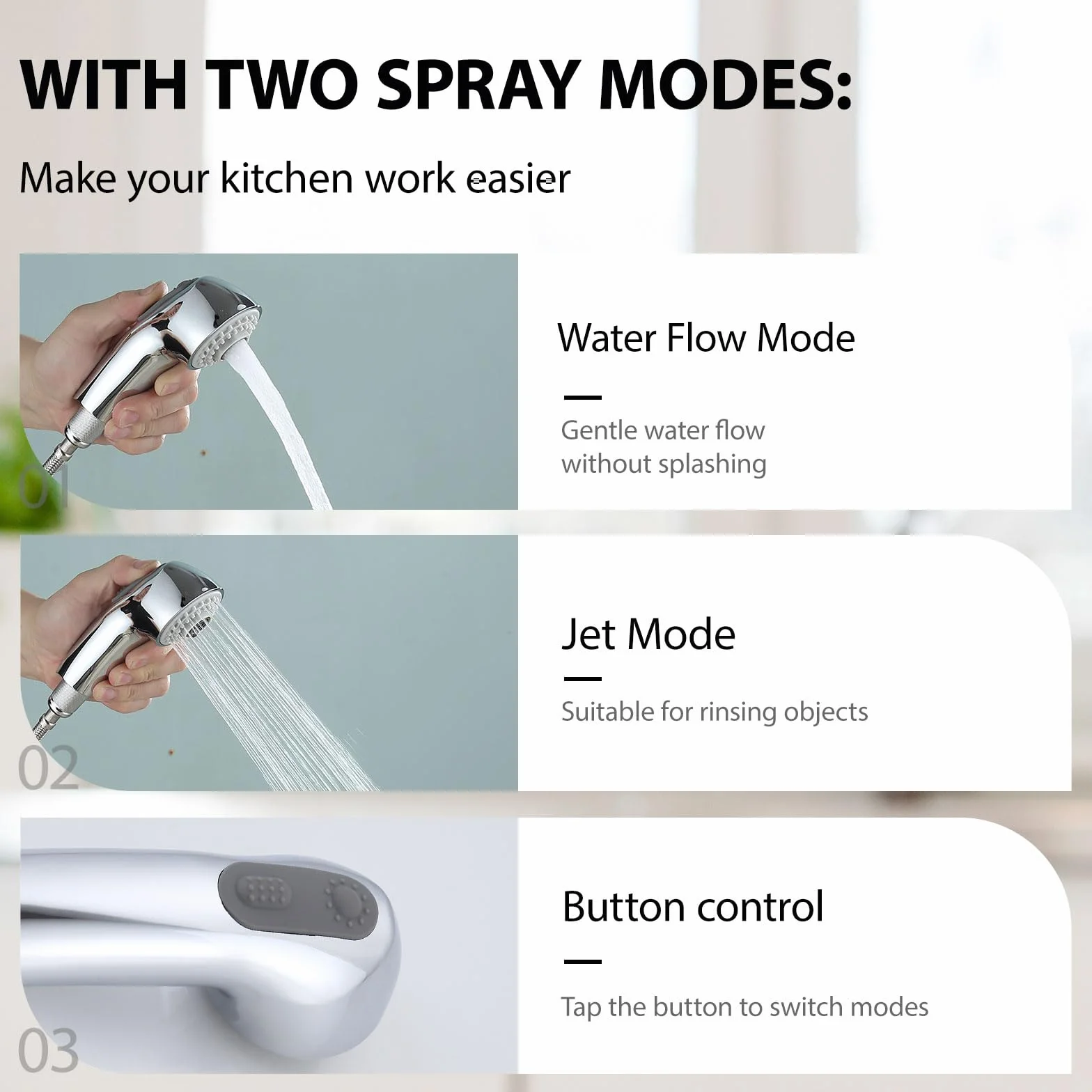 Grohe Varita de pulverización extraíble cromado compatible con Part 46312IE0 46298IE0