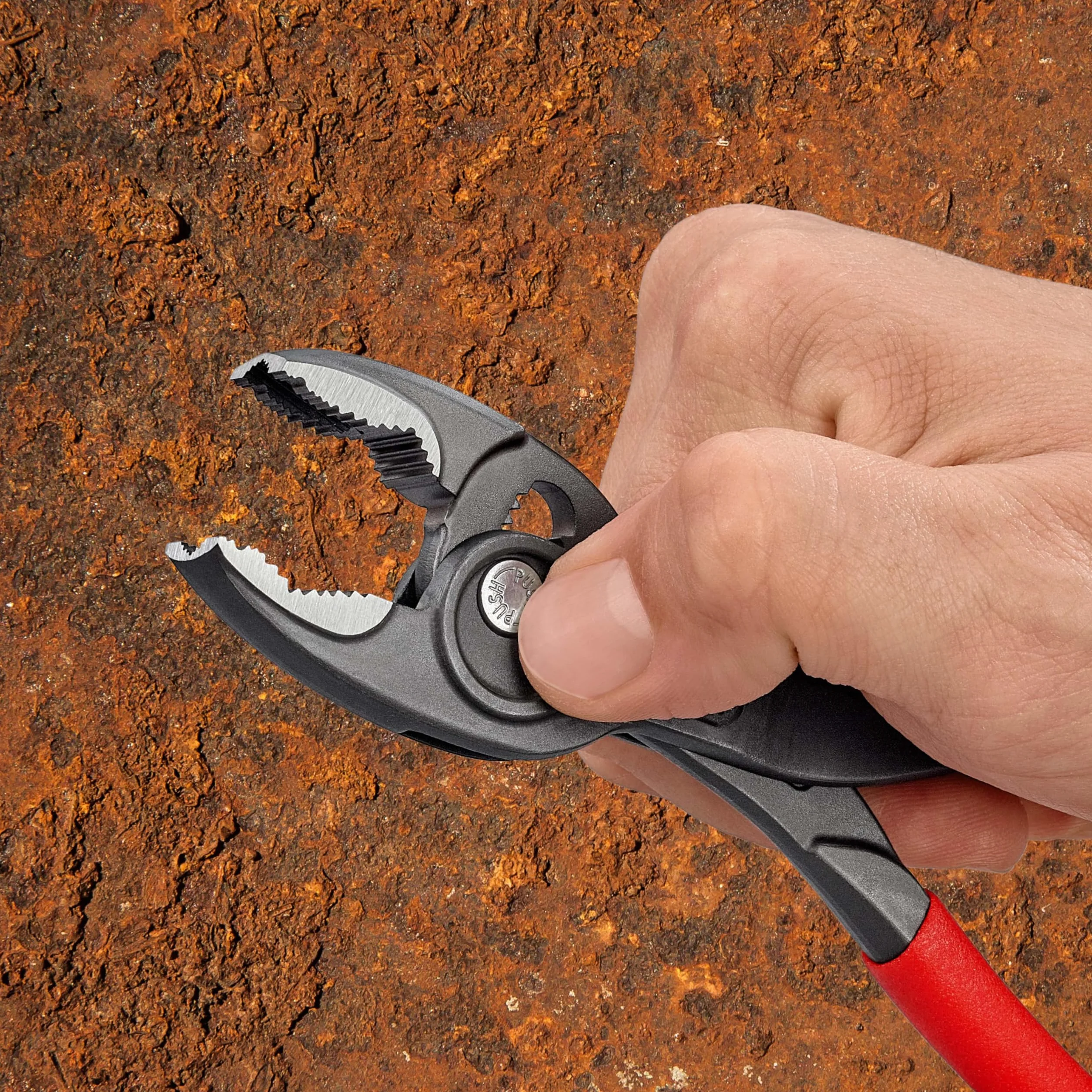 KNIPEX TwinGrip Alicate de agarre frontal y lateral con cartulinas autoservicio Mangos plasticos por inmersión, 82 01 200
