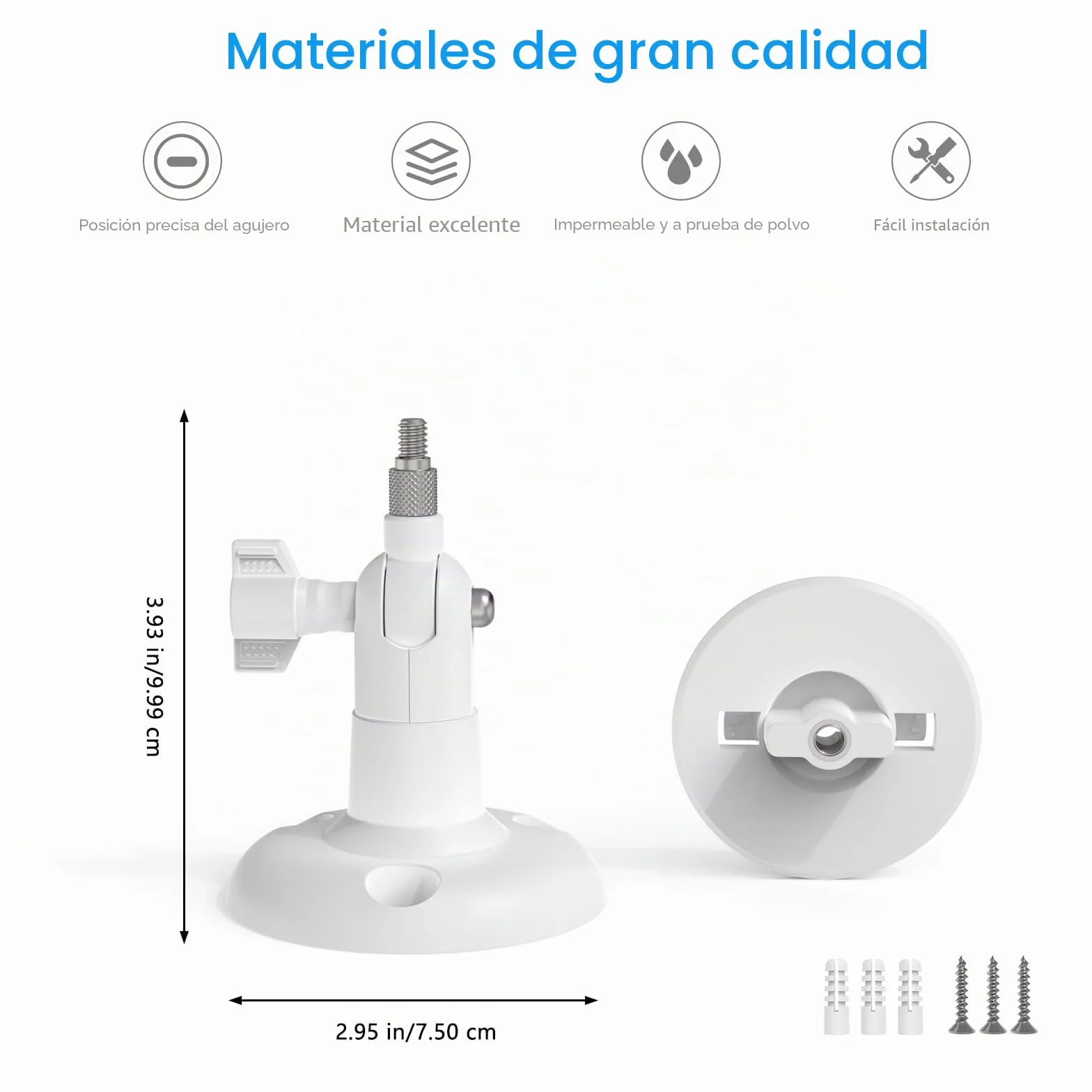 HOLACA Soporte de pared compatible con TP-Link Tapo C200 / C210 / C220 / C201 / C202 / C211 / C212 / C222 / C230 Cámara de vigilancia wifi para interiores, color blanco, 1 unidad