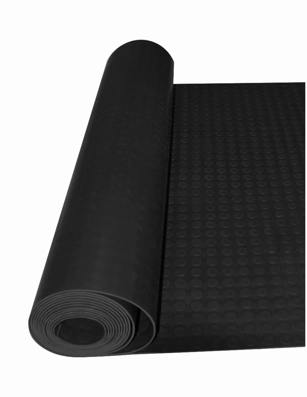JARDIN202 Pavimento de Círculos Suelo de Caucho Rollo 2x5 Metros Negro
