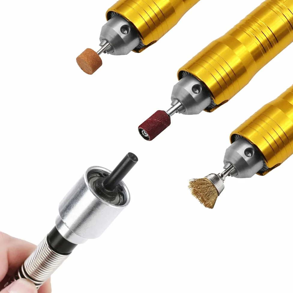 Treki Eje Flexible del Cable de Extensión de Amoladora Eléctrica con Mandril de 0.3-6.5 mm Eje Flexible para Taladro Extensión Accesorios para Herramientas Rotativa