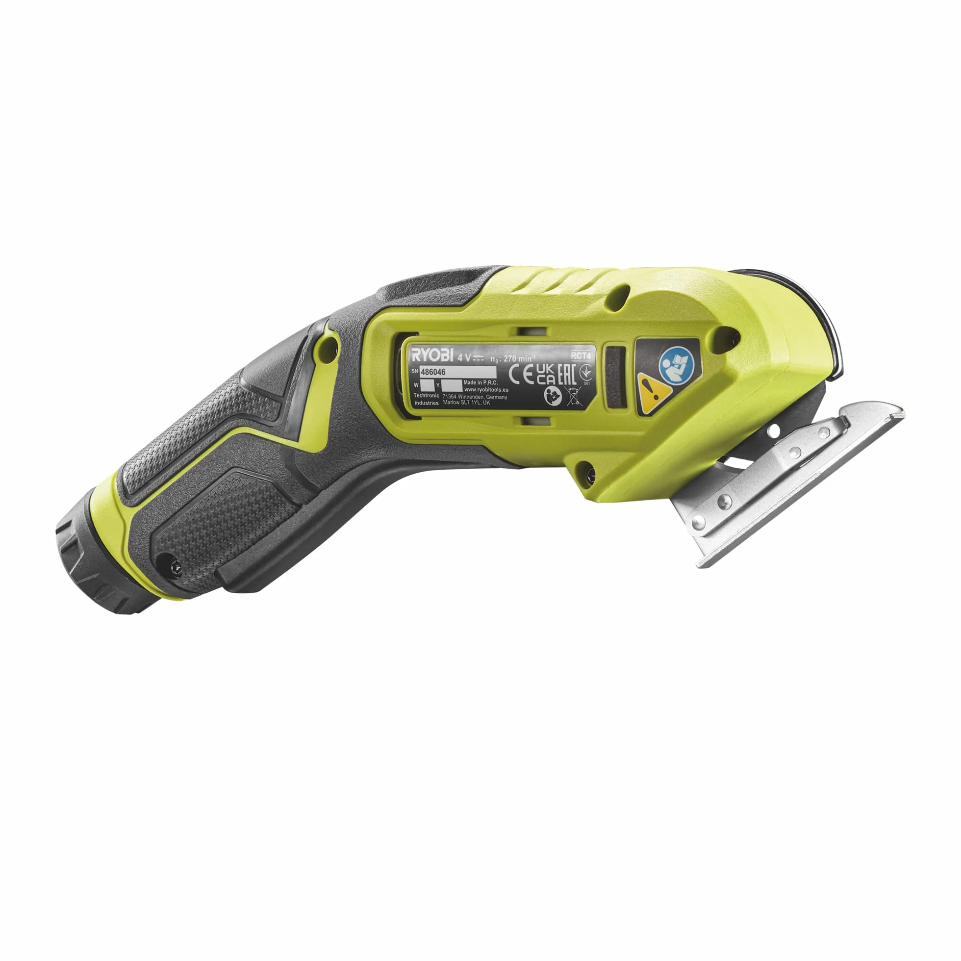 RYOBI - Herrammienta de Corte 4V USB Lithium - Ø38 mm, Velocidad 200 rpm- para Cuero, Plástico, Fieltro, Cartón - Compacto y Liviano - Incluye Batería Extraíble y Cable USB-C para Cargar - RCT4-120G