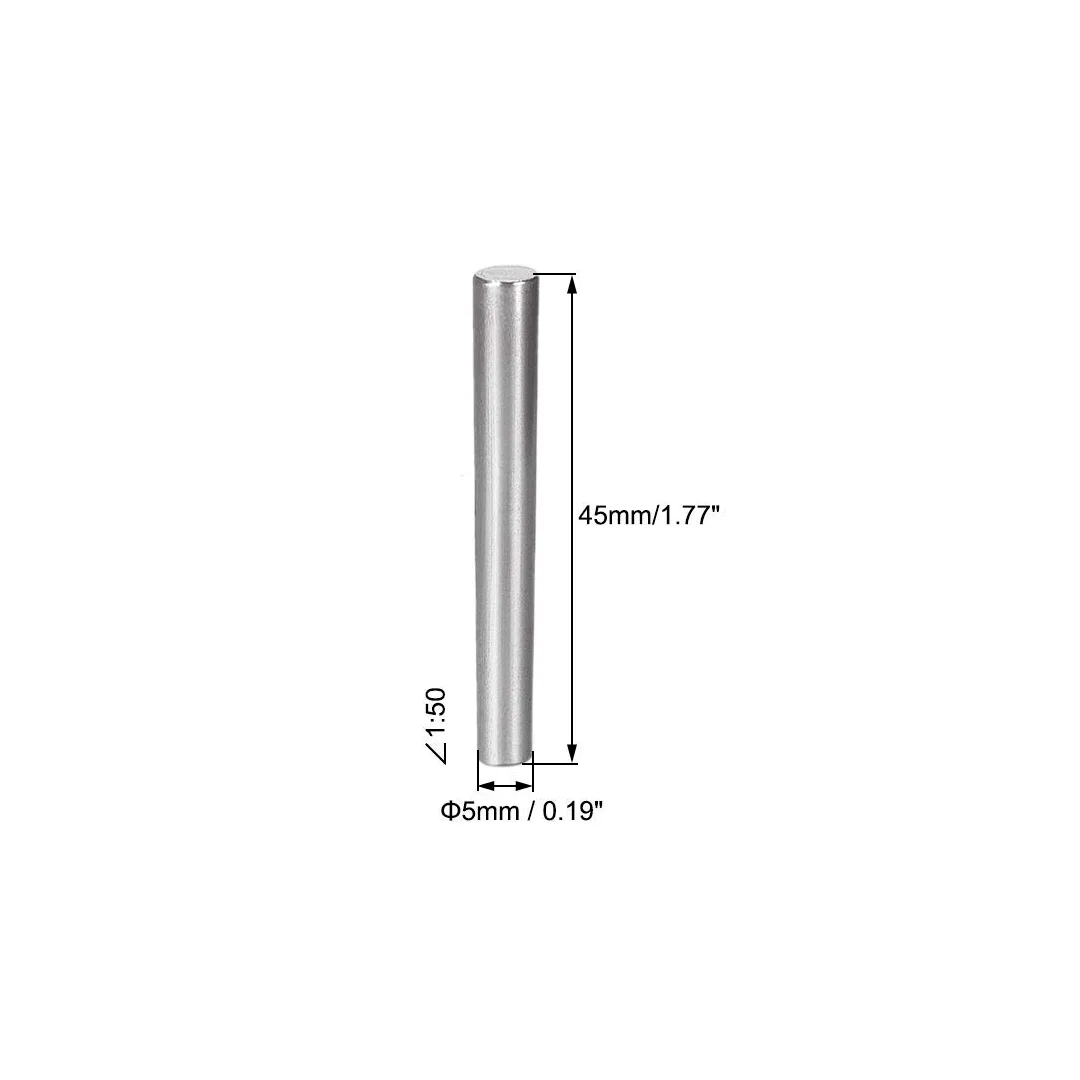 Acero al carbono GB117 45 mm Longitud 5 mm X 6 mm Diámetro de extremo pequeño 1:50 Pin cónico 5 piezas
