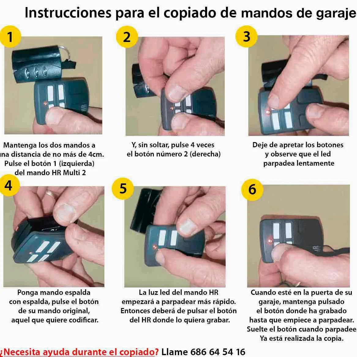 Mando de Garaje Universal HR MULTI 2 compatible FORSA RT1