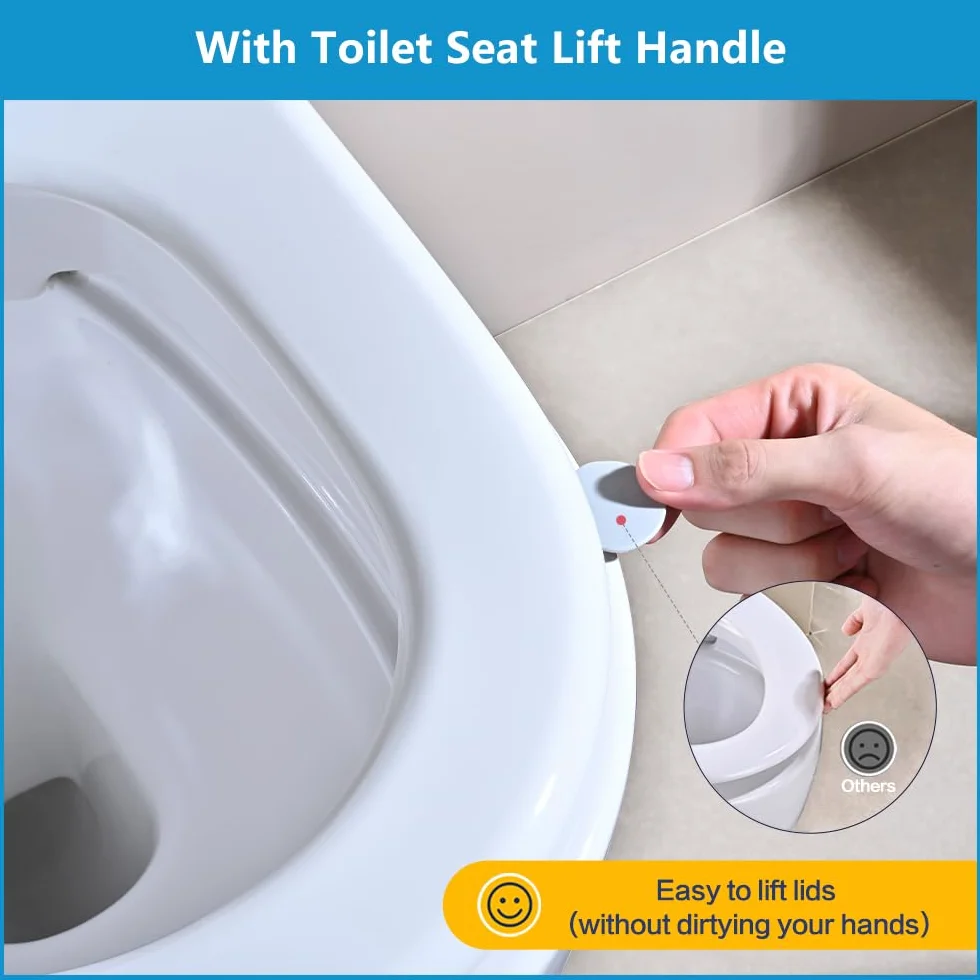 Tapa WC Universal Forma de D [LARGO], YEAUPE PRO Asiento de Inodoro de Cierre Suave con Liberación Rápida para una Fácil Limpieza, Blanco, 44,6 x 36,1 x 5cm, Incluye plantilla de instalación