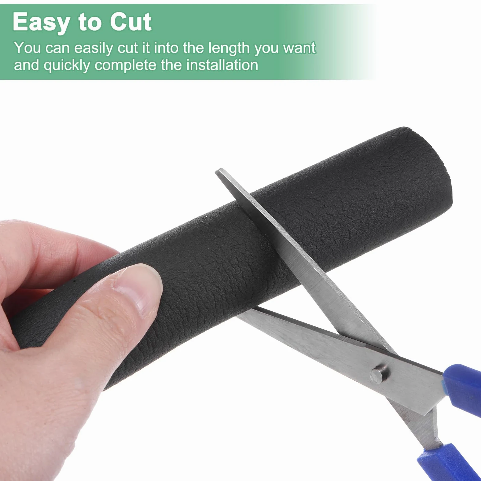 M METERXITY Tubo de Espuma Aislante para Tuberías, 3/8" (10mm) ID x 6 Pies de Rollo de Envoltura de Cubierta de Tubería, Cubierta de Tubería Hueca para Soportes de Guitarra [Negro]