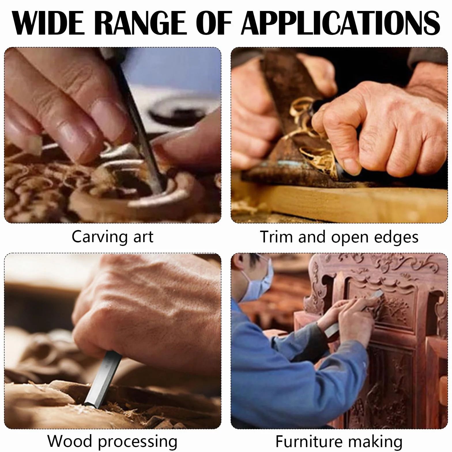 Juego De 8 Cinceles Para Madera, Cincel Manual Para Tallar Madera Con Piedra De Amolar Y Guía